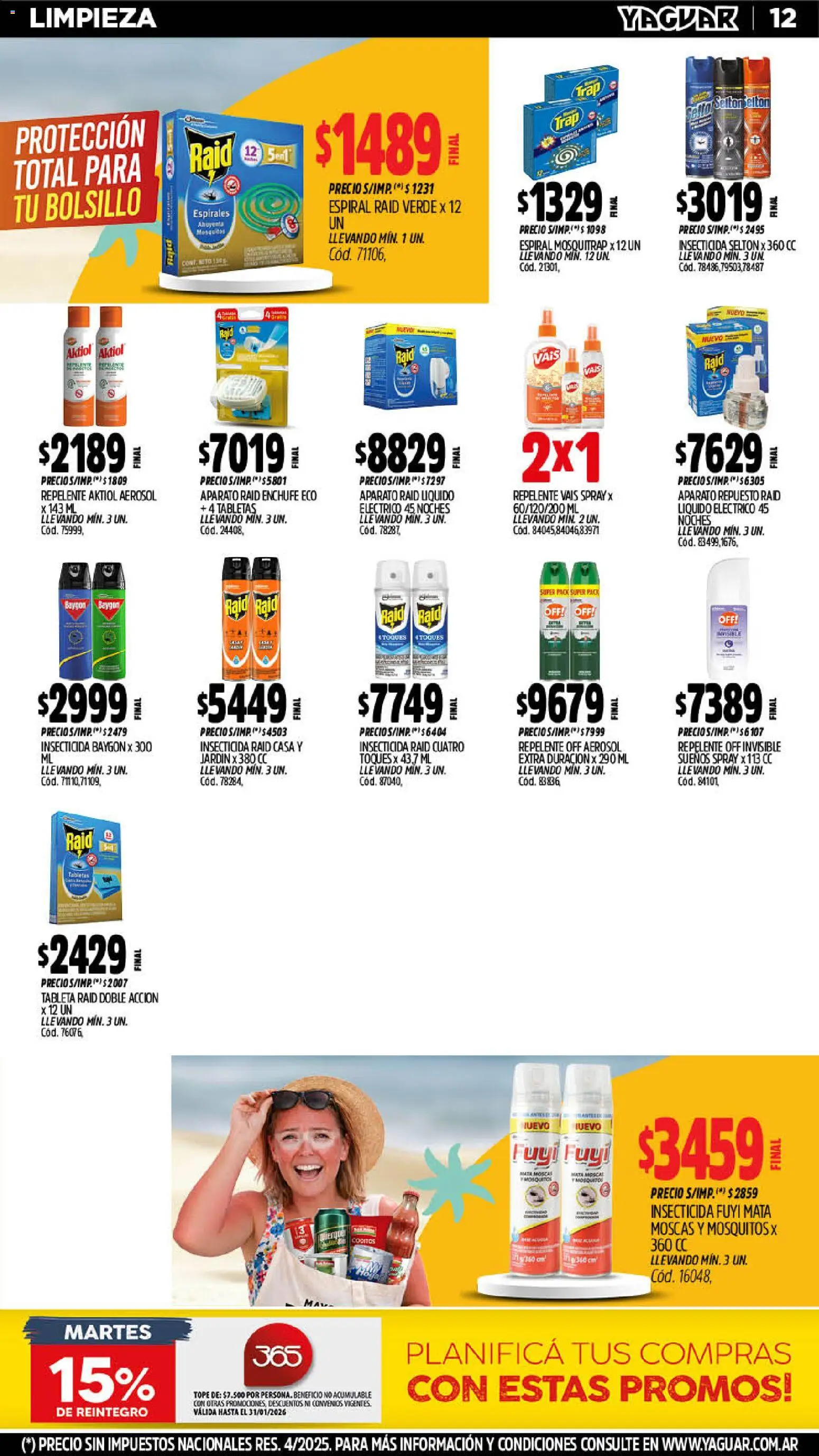 Yaguar catálogo │ válido desde el 05.01.2026 | Página: 12 | Productos: Mata moscas, Tableta, Insecticida, Enchufe