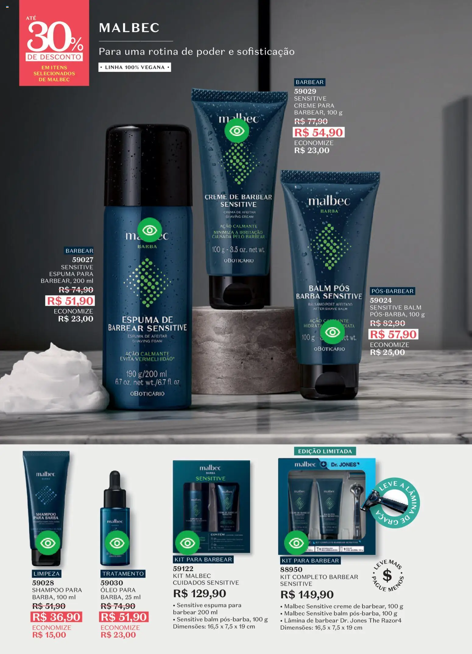 O Boticário Folheto - válido de 26.12.2025 | Página: 69 | Produtos: Espuma de barbear, Óleo, Creme, Creme de barbear