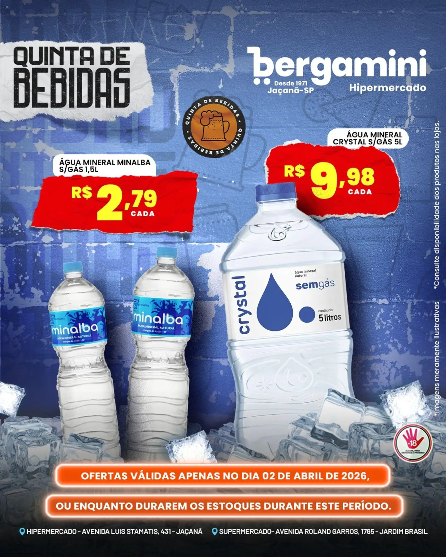 Supermercado Bergamini Folheto - válido de 02.04.2026 | Página: 12 | Produtos: Minalba, Água mineral