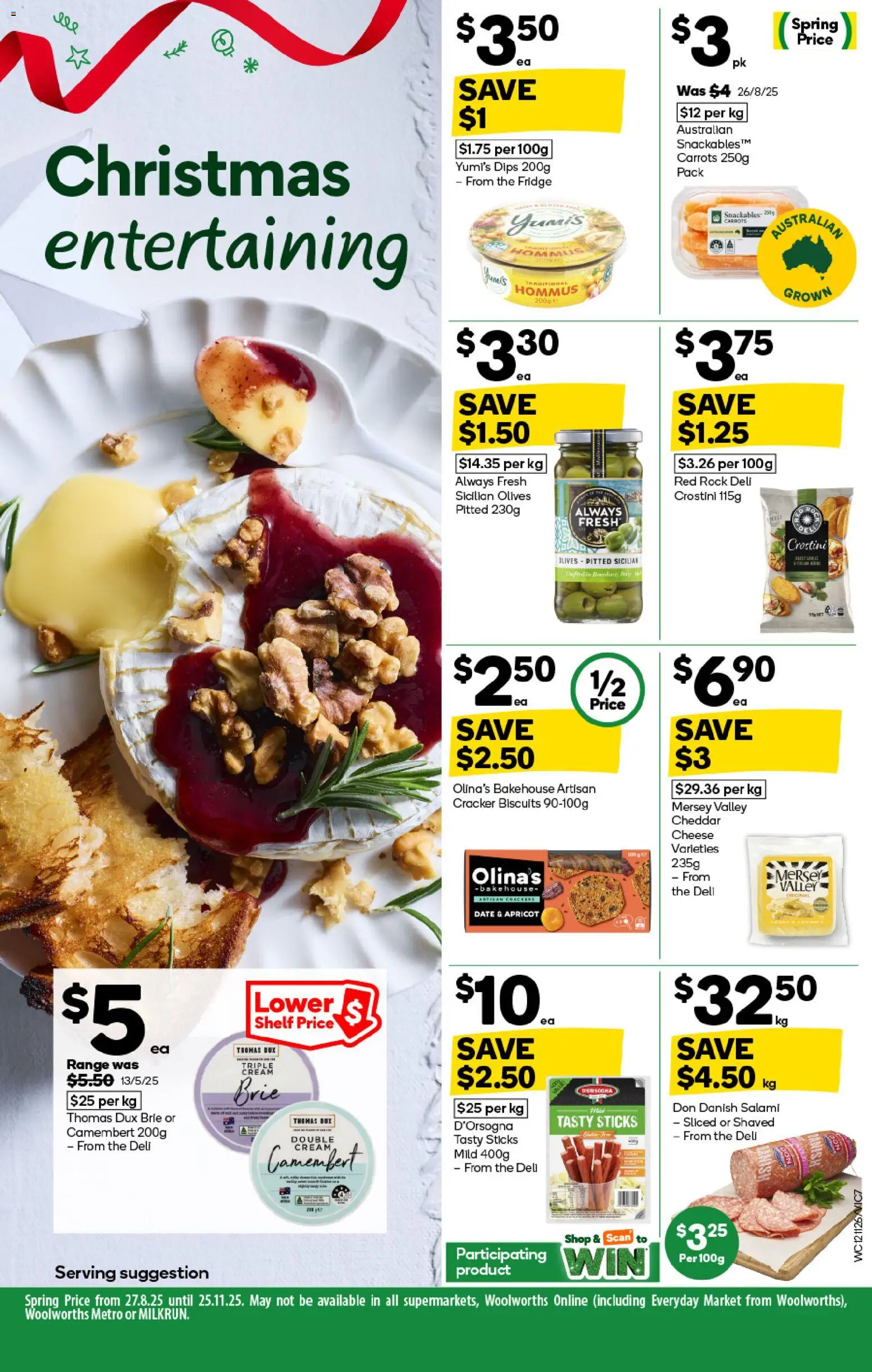 Woolworths catalogue - valid from 12.11.2025 | Page: 7 | Products: Cheese, Olives, Cream, Date