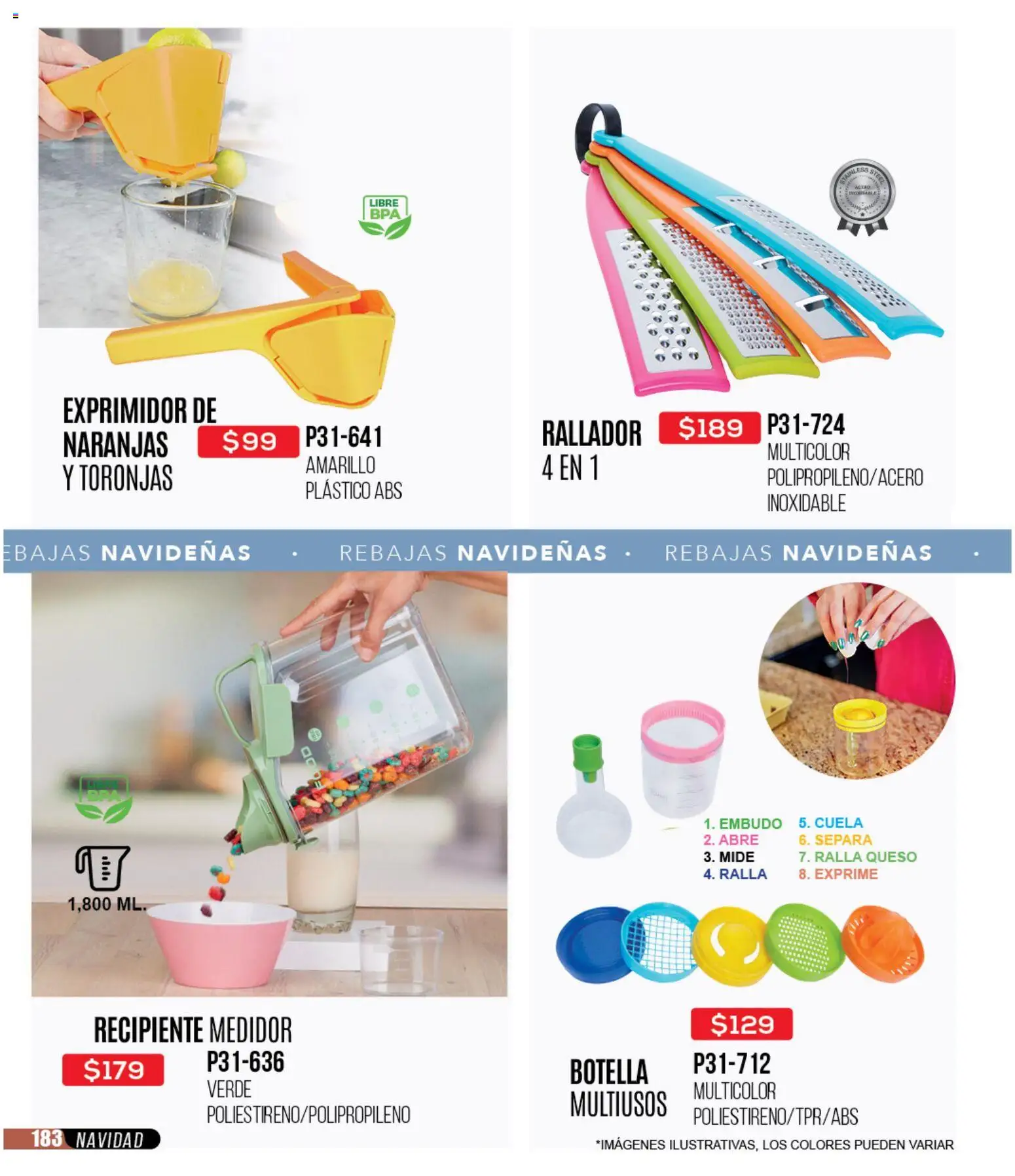 Nuevas ofertas de Cklass válidas en toda la República Mexicana desde el 30.11.2025. ¡Encuentra las mejores ofertas en Cklass catálogo Rebajas Navideñas Ropa! | Página: 184 | Productos: Queso, Naranjas, Exprimidor, Botella