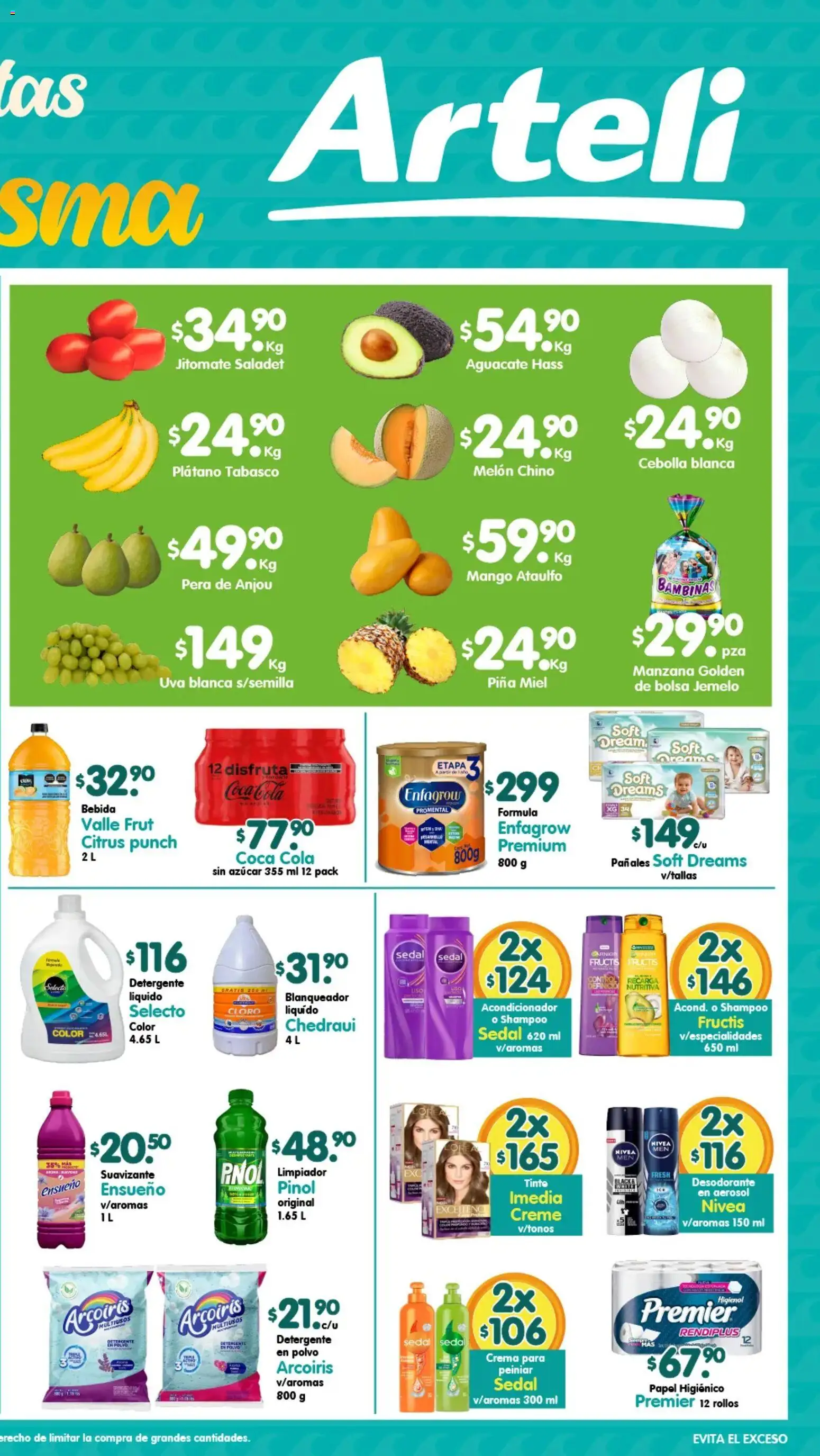Nuevas ofertas de Arteli válidas en toda la República Mexicana desde el 23.03.2026. ¡Encuentra las mejores ofertas en Arteli folleto! | Página: 2 | Productos: Desodorante, Cebolla, Detergente, Aguacate