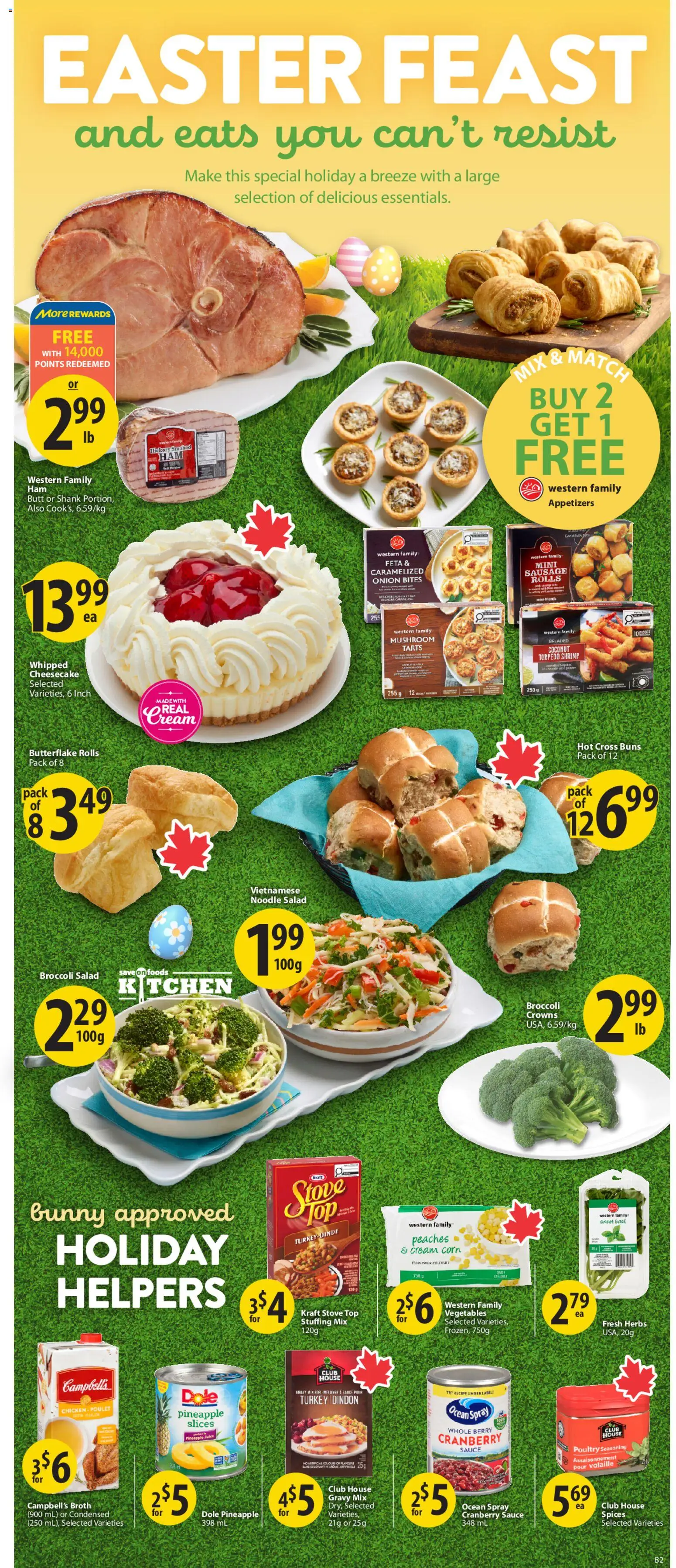 Save on foods flyer valid from 02.04.2026 | Page: 3 | Products: Pineapple, Cream, Turkey, Stove