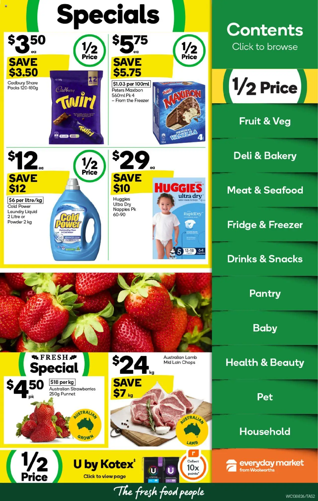 Woolworths catalogue - valid from 13.08.2025 | Page: 2 | Products: Nappies, Laundry, Fridge, Bakery