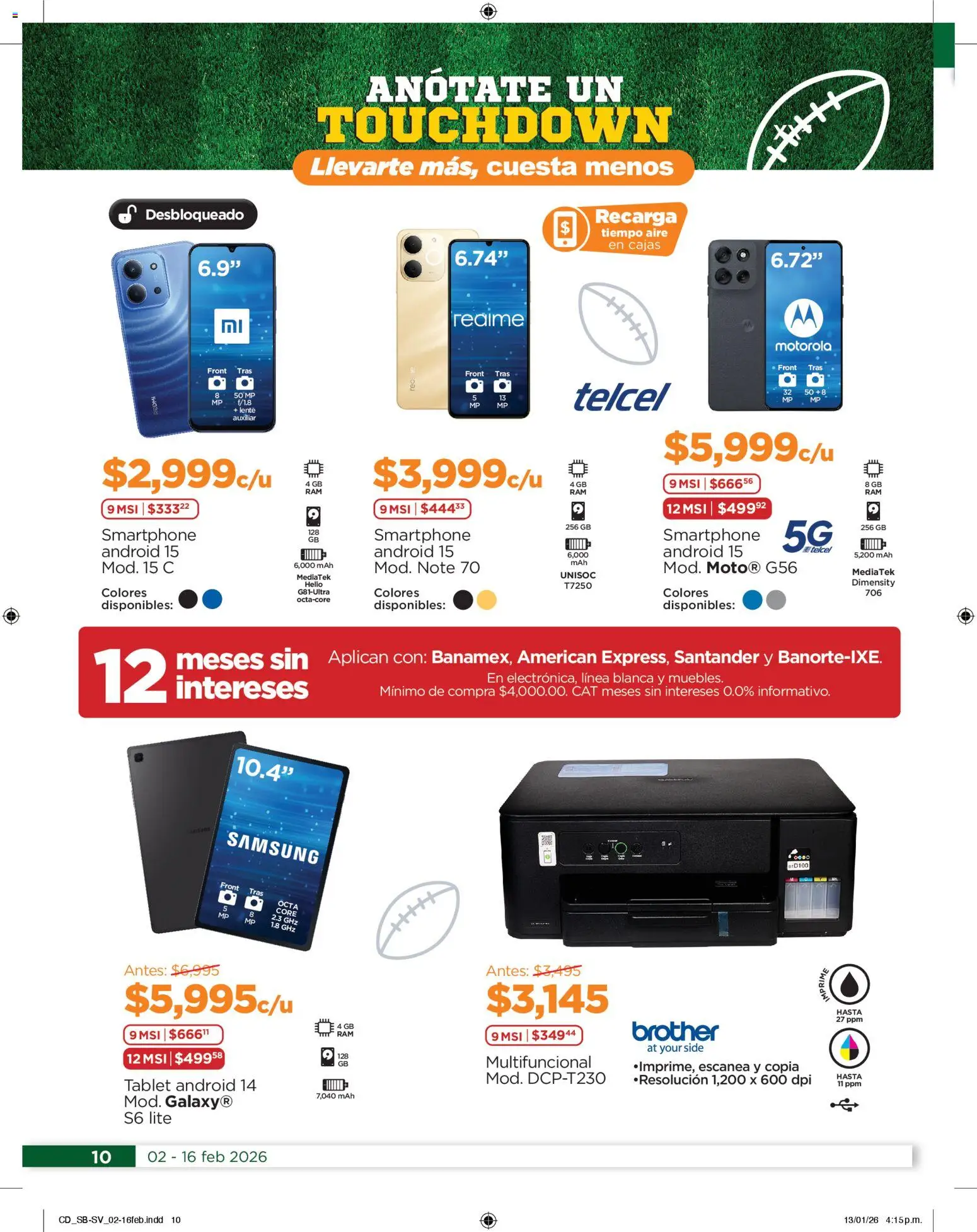 Nuevas ofertas de Chedraui válidas en toda la República Mexicana desde el 02.02.2026. ¡Encuentra las mejores ofertas en Chedraui folleto Anótate un touchdown! | Página: 10