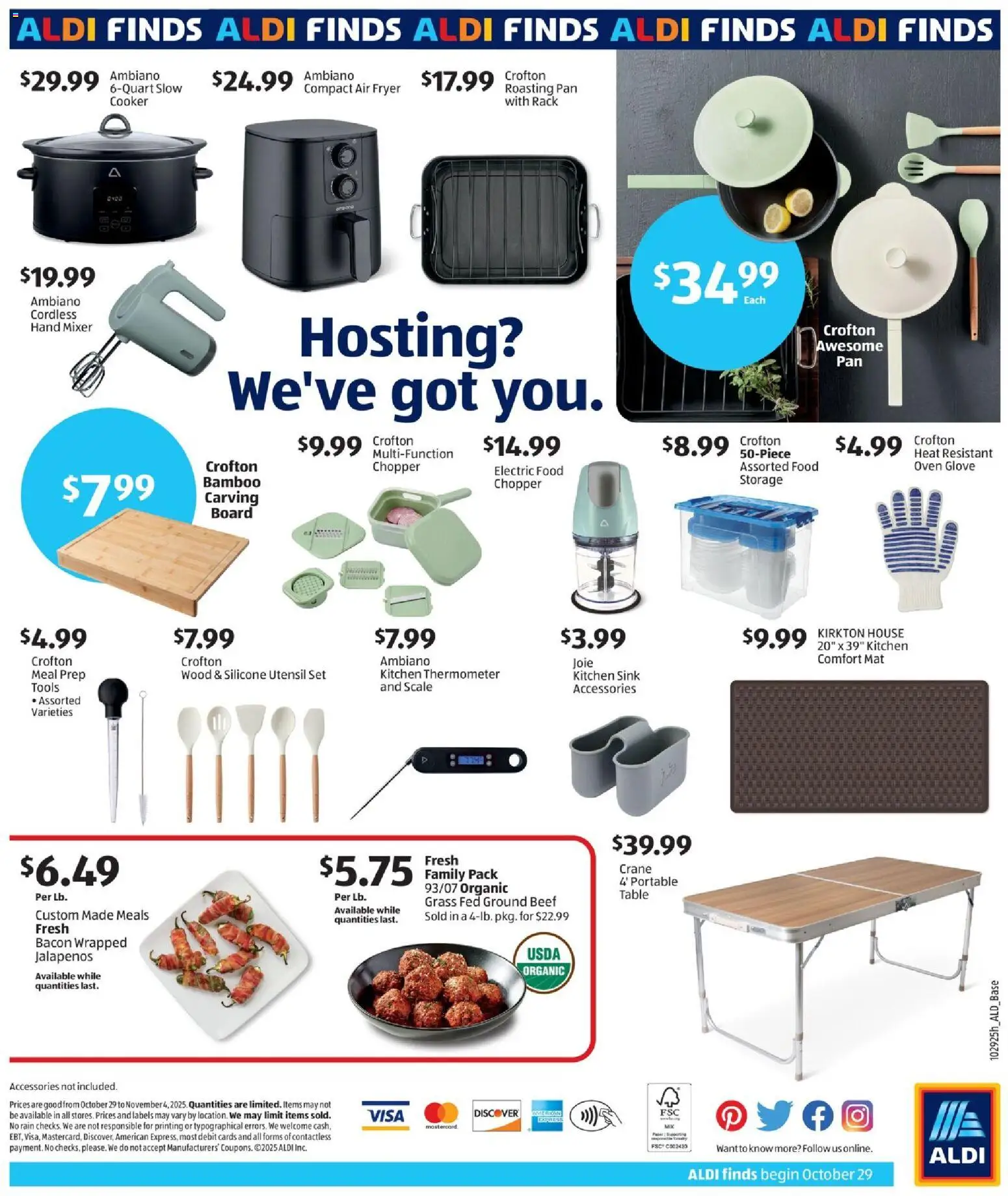 Aldi In Store Ad - valid from 29.10.2025 | Page: 2 | Products: Table, Beef, Oven, Thermometer