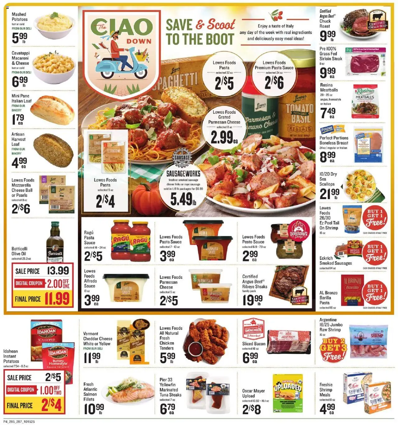 Lowes Foods Weekly Ad - valid from 15.10.2025 | Page: 7 | Products: Bakery, Cheese, Beef, Sauce