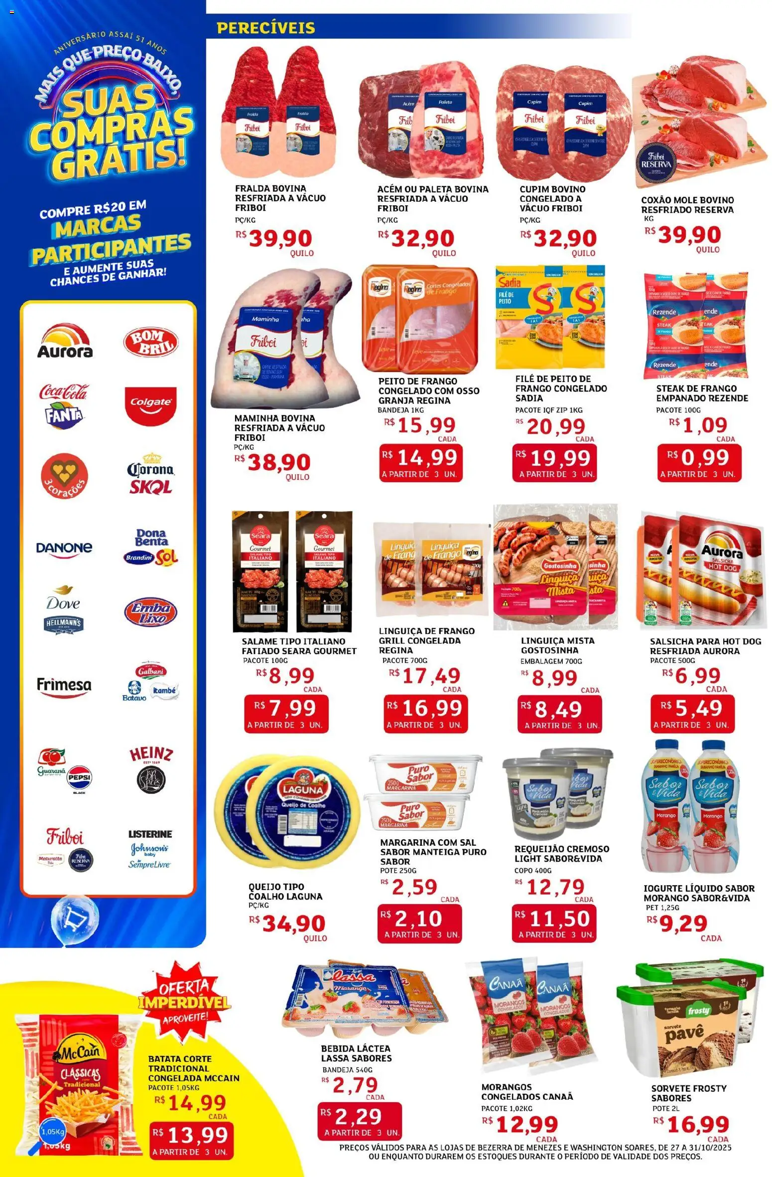 Assaí Atacadista Folheto - válido de 27.10.2025 | Página: 6 | Produtos: Guaraná, Salsicha, Iogurte, Sal