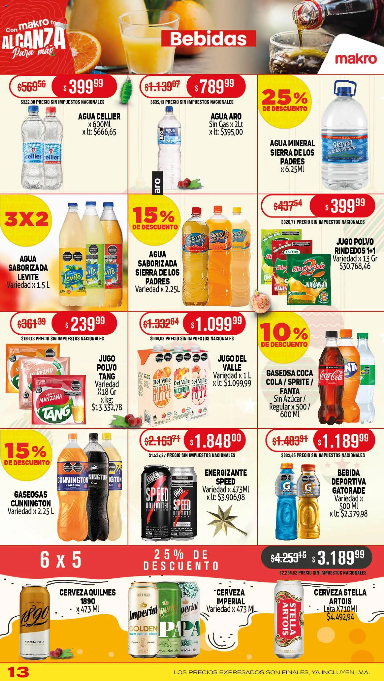 Makro ofertas │ válido desde el 11.12.2025 | Página: 13 | Productos: Azucar, Polvo, Gaseosa, Té