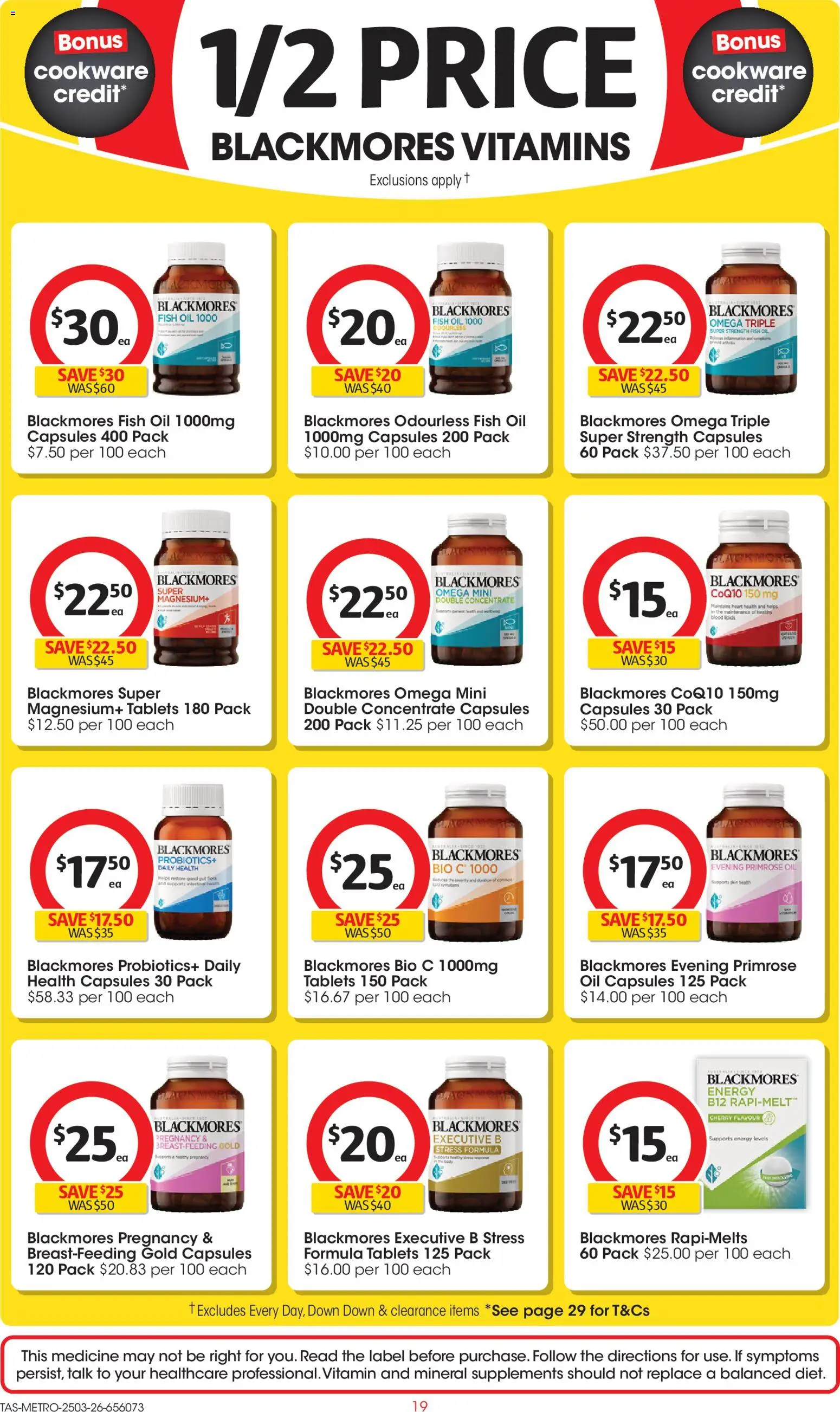 Coles catalogue - valid from 25.03.2026 | Page: 19 | Products: Fish, Fish oil, Tablets, Vitamin