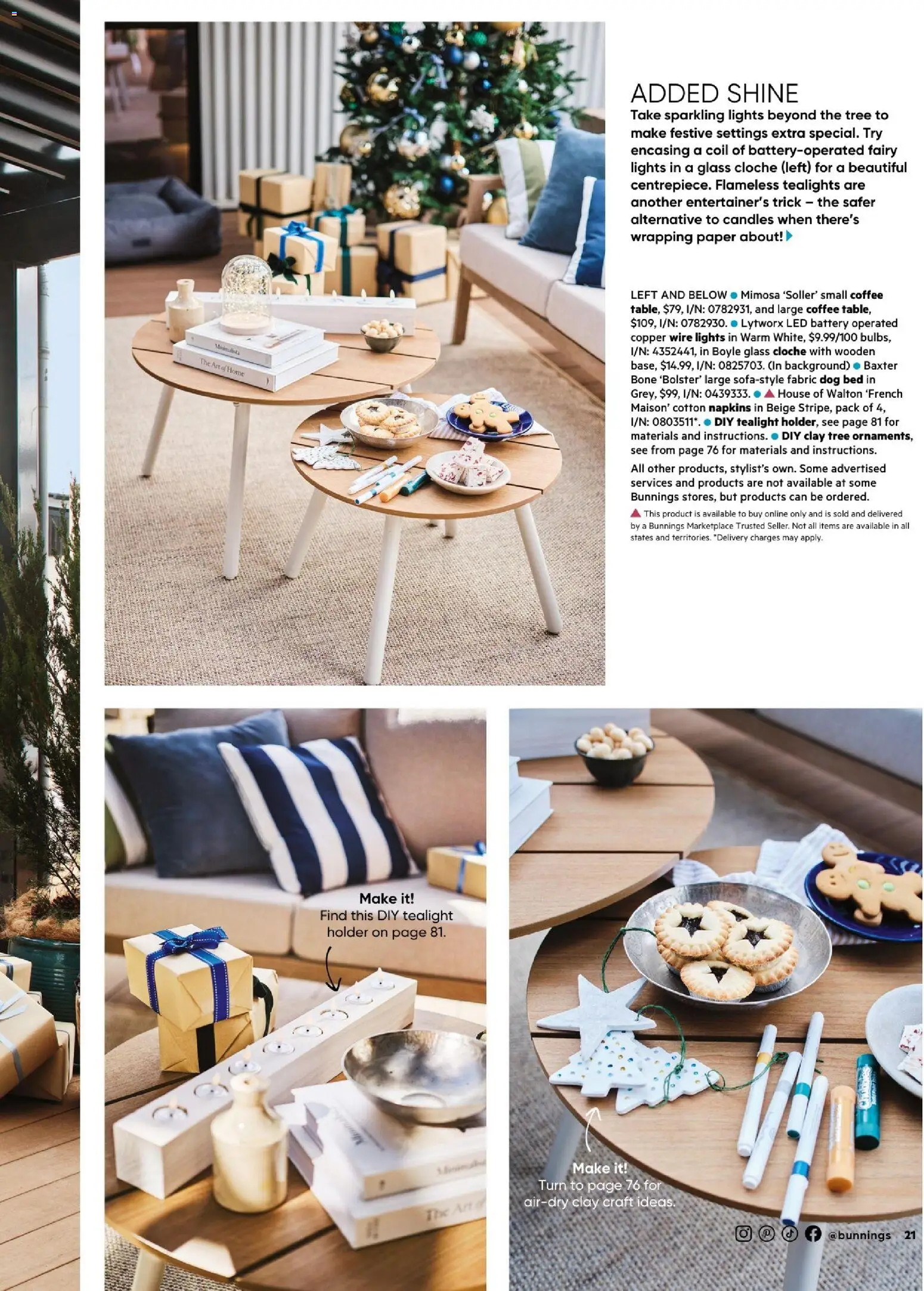 Bunnings Warehouse catalogue - valid from 01.12.2025 | Page: 21 | Products: Napkins, Candles, Clay, Bed