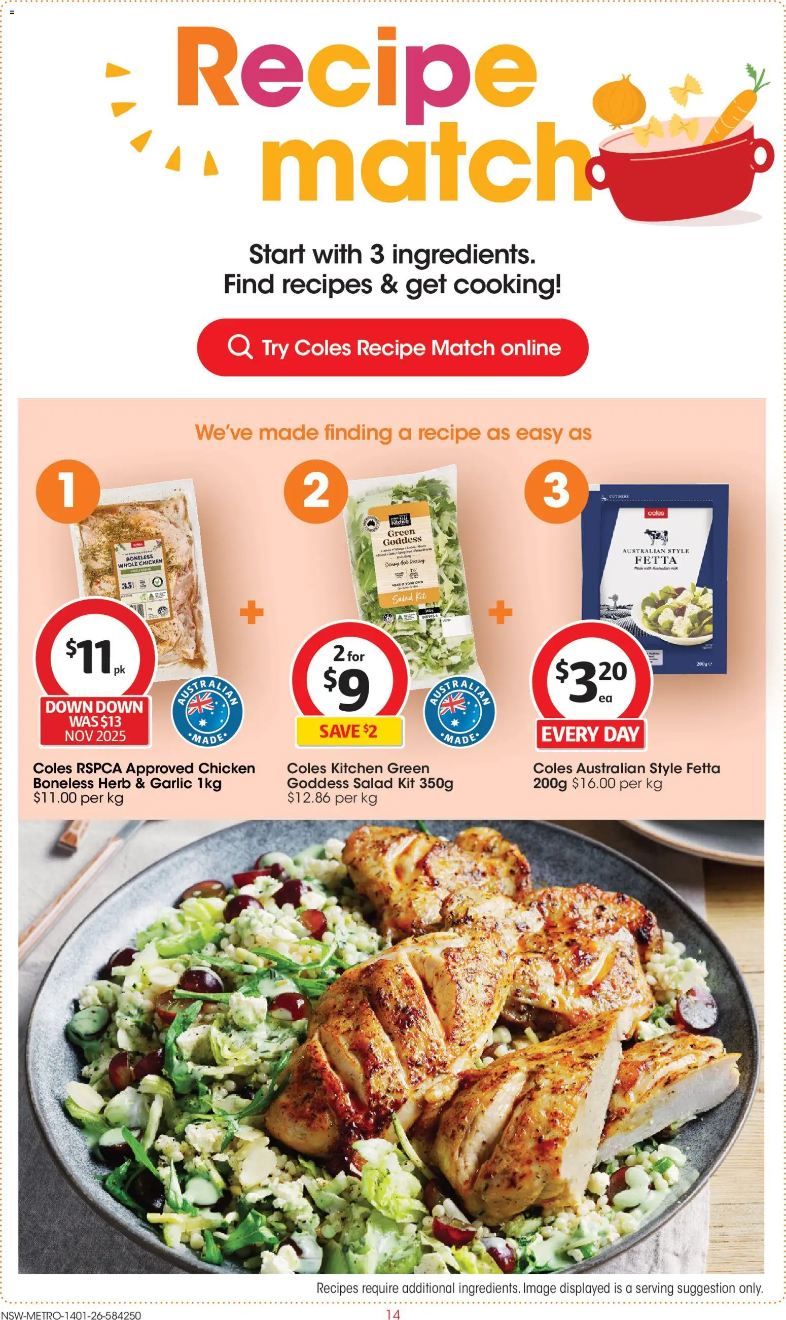 Coles catalogue - valid from 14.01.2026 | Page: 14 | Products: Herb, Chicken, Salad, Garlic