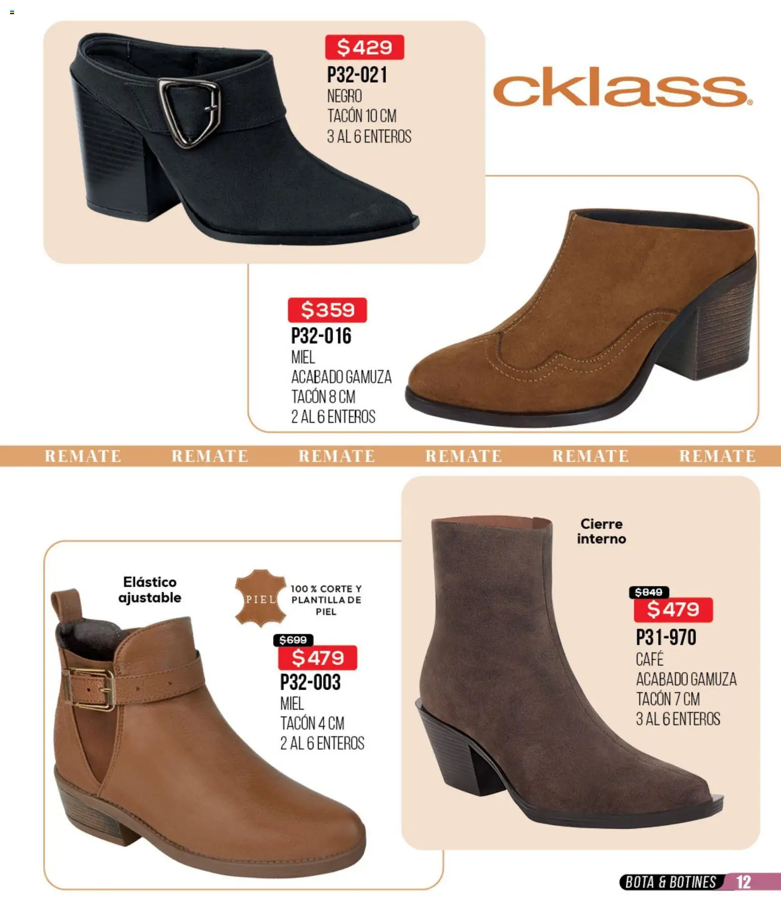Nuevas ofertas de Cklass válidas en toda la República Mexicana desde el 16.02.2026. ¡Encuentra las mejores ofertas en Cklass catálogo Remate Ropa! | Página: 146 | Productos: Café, Gamuza, Botines