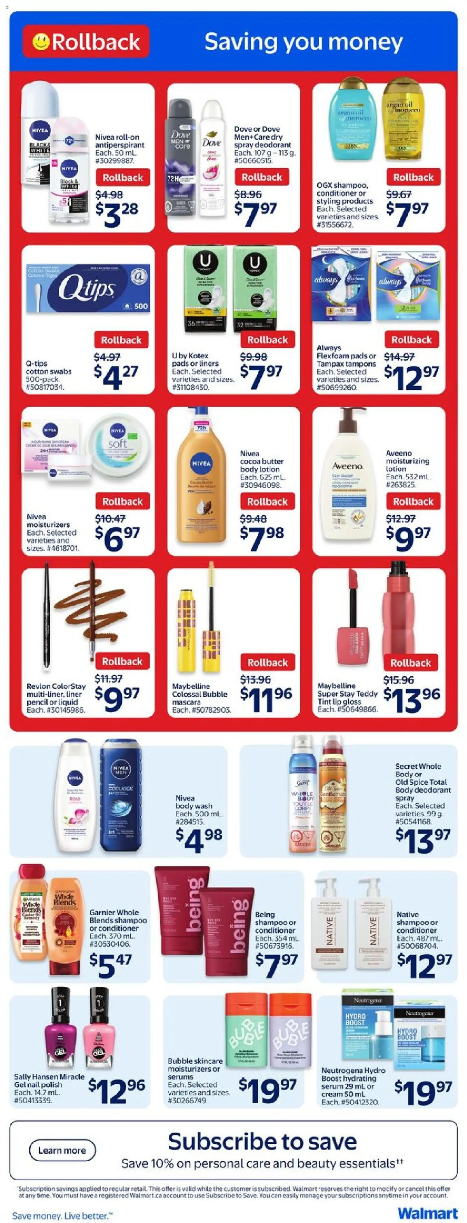 Walmart flyer valid from 01.01.2026 | Page: 19 | Products: Nail polish, Body lotion, Deodorant, Antiperspirant