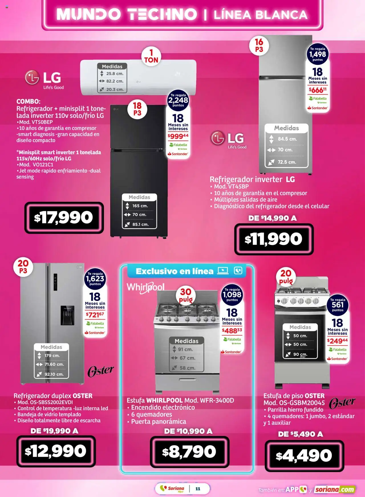 Nuevas ofertas de Soriana válidas en toda la República Mexicana desde el 28.08.2025. ¡Encuentra las mejores ofertas en Soriana - Mundo Techno Súper Nacional! | Página: 12 | Productos: Refrigerador, Bandeja, Parrilla, Té
