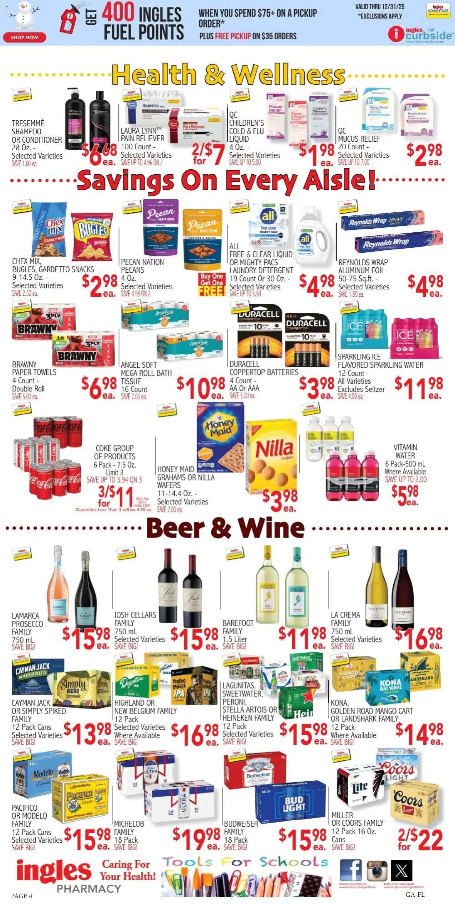 Ingles Weekly Ad - valid from 10.12.2025 | Page: 4 | Products: Vitamin, Conditioner, Wine, Beer