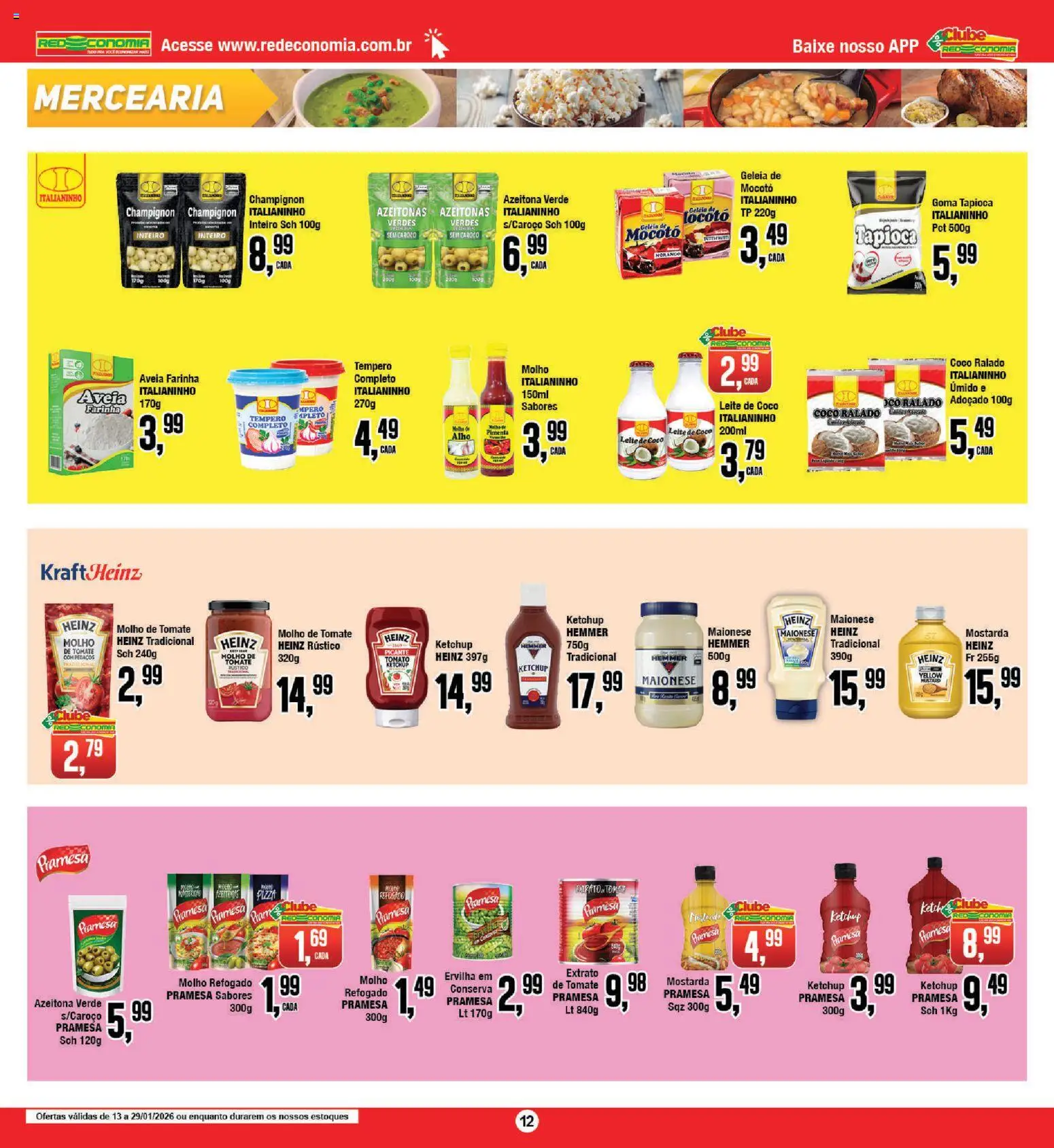 RedEconomia Folheto - válido de 12.01.2026 | Página: 12 | Produtos: Azeitonas, Ervilha, Ketchup, Aveia