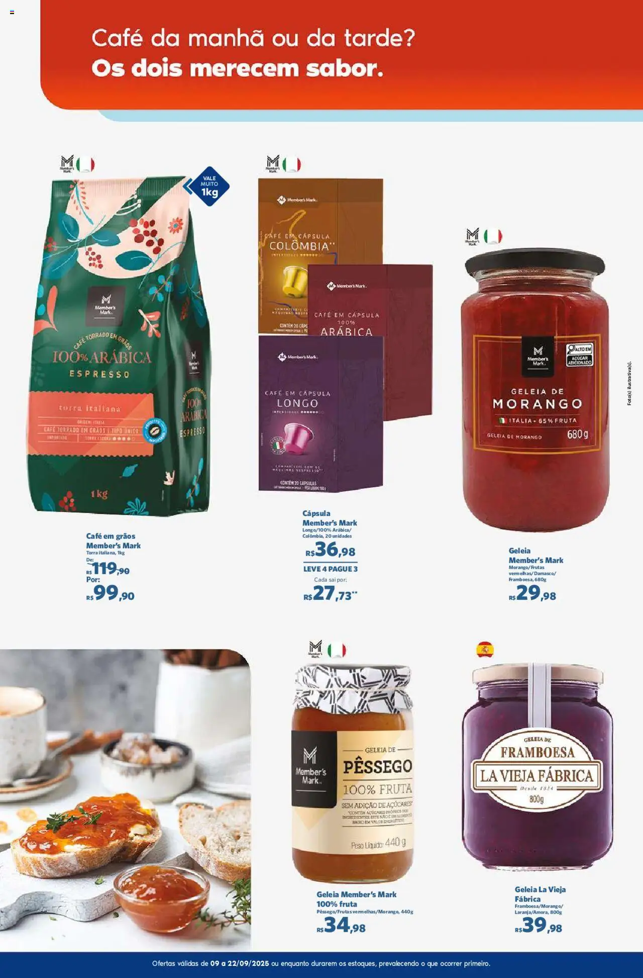 Sam's Club Folheto - válido de 09.09.2025 | Página: 8 | Produtos: Pêssego, Energético, Café, Pá