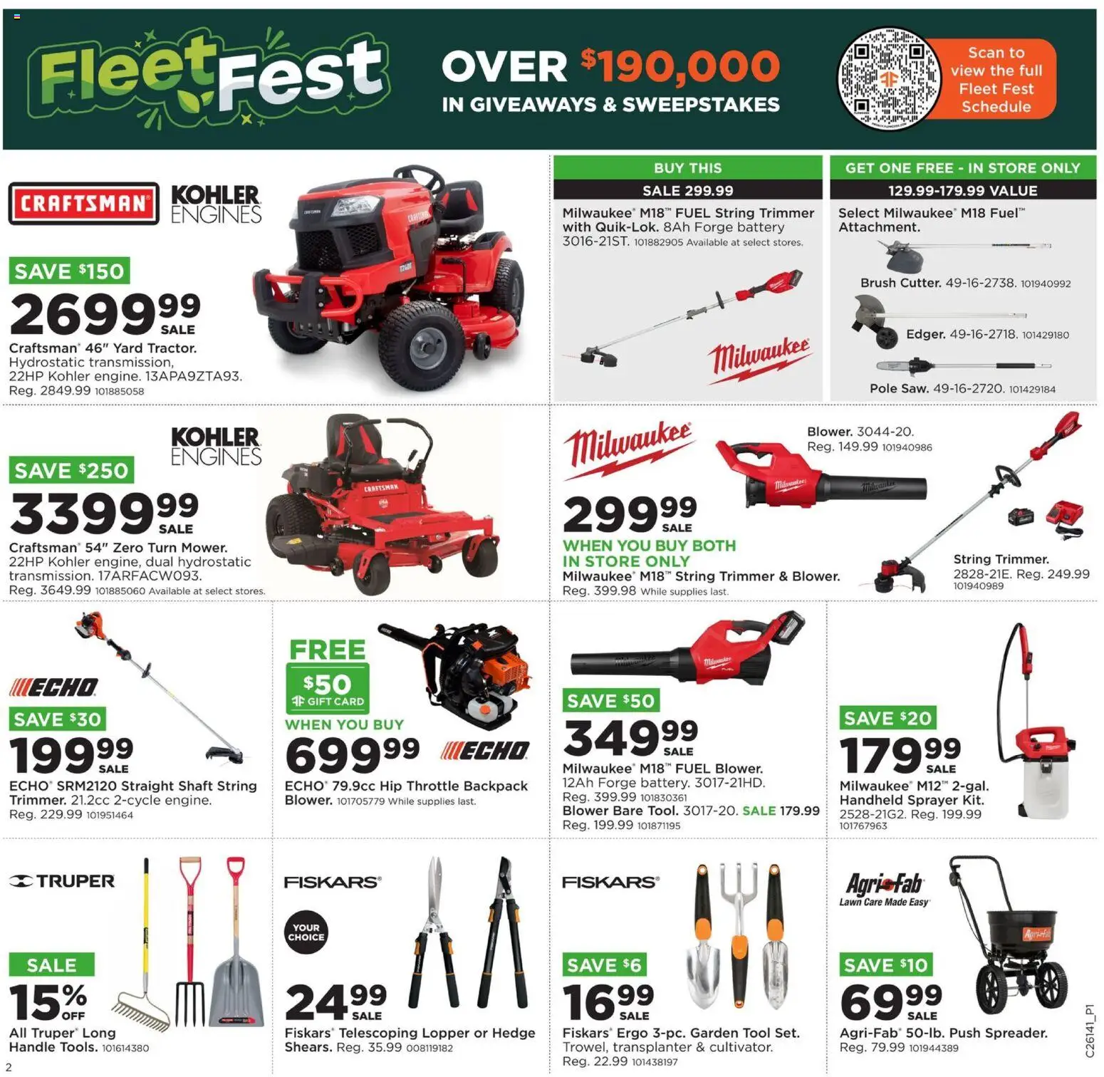 Mills Fleet Farm Weekly Ad - valid from 30.03.2026 | Page: 4 | Products: Brush, Backpack, Throttle, Blower