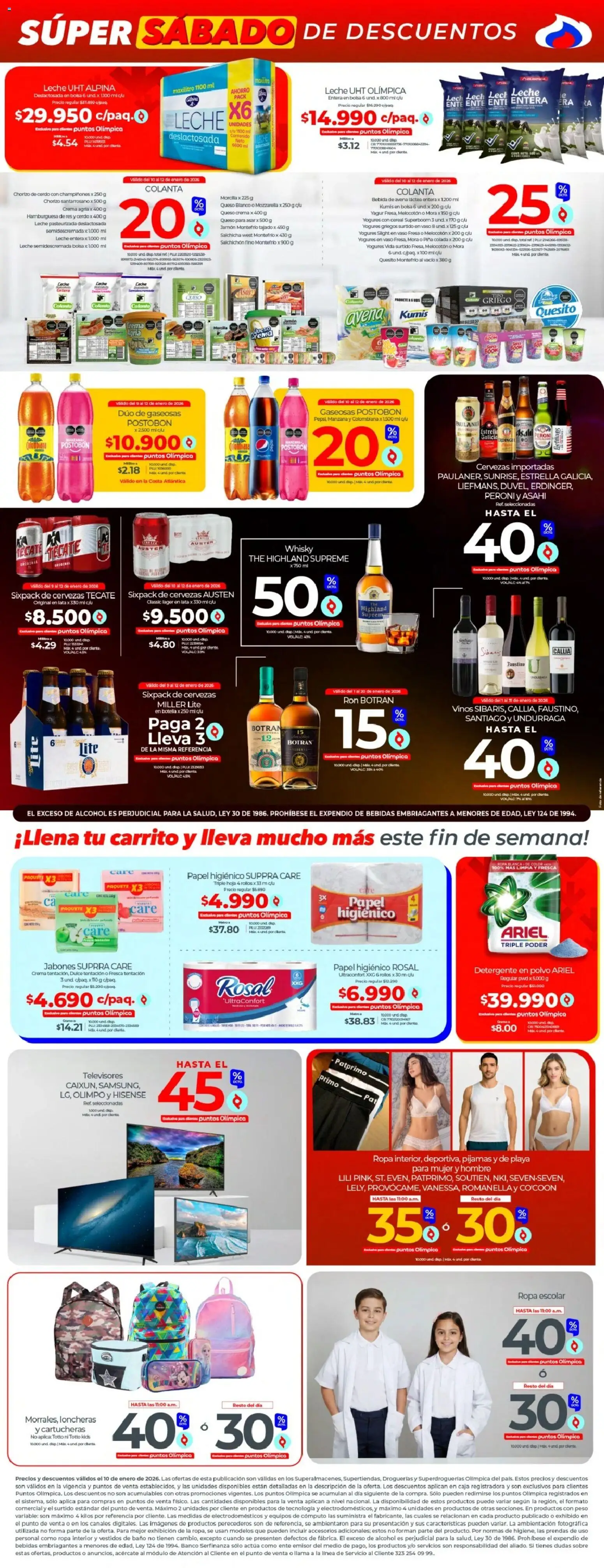 Olímpica revista - valida desde el 08.01.2026 | Página: 2 | Productos: Avena, Morcilla, Papel higiénico, Tintura