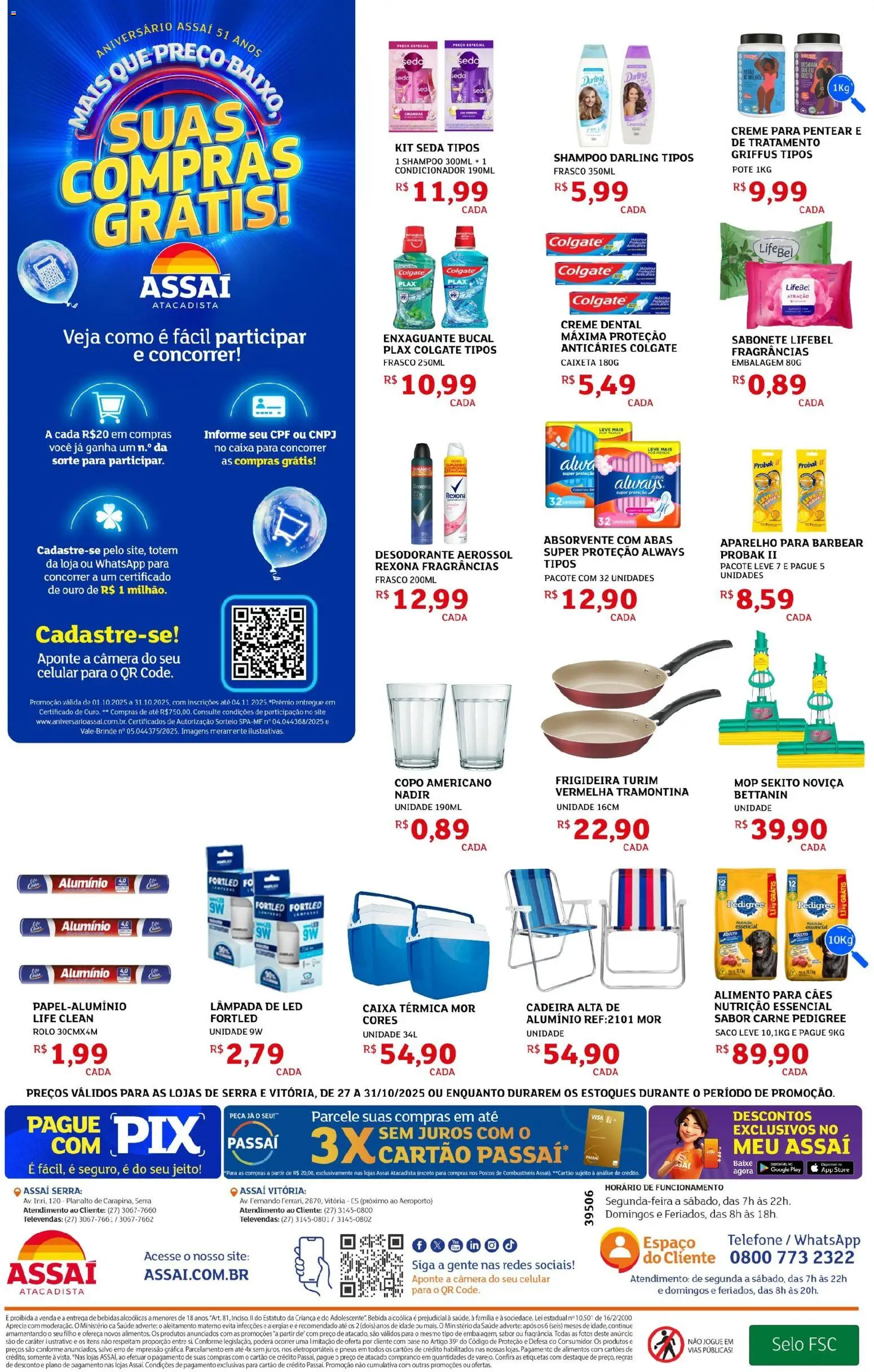 Assaí Atacadista Folheto - válido de 27.10.2025 | Página: 8 | Produtos: Lâmpada, Celular, Caixa, Baixo
