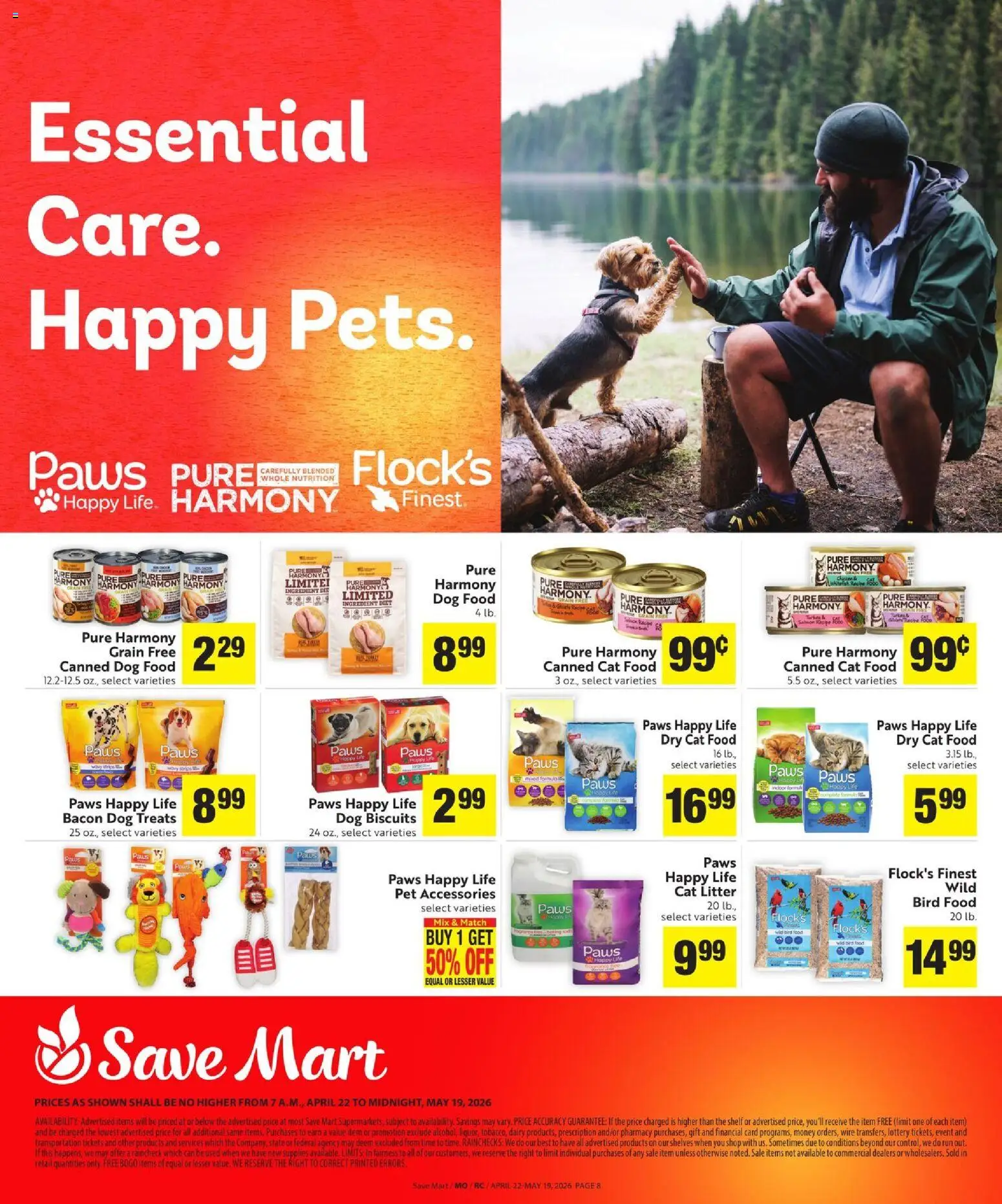 Save Mart More Deals Across the Store - valid from 22.04.2026 | Page: 8 | Products: Shelf, Dog Treats, Dog Food, Cat Litter
