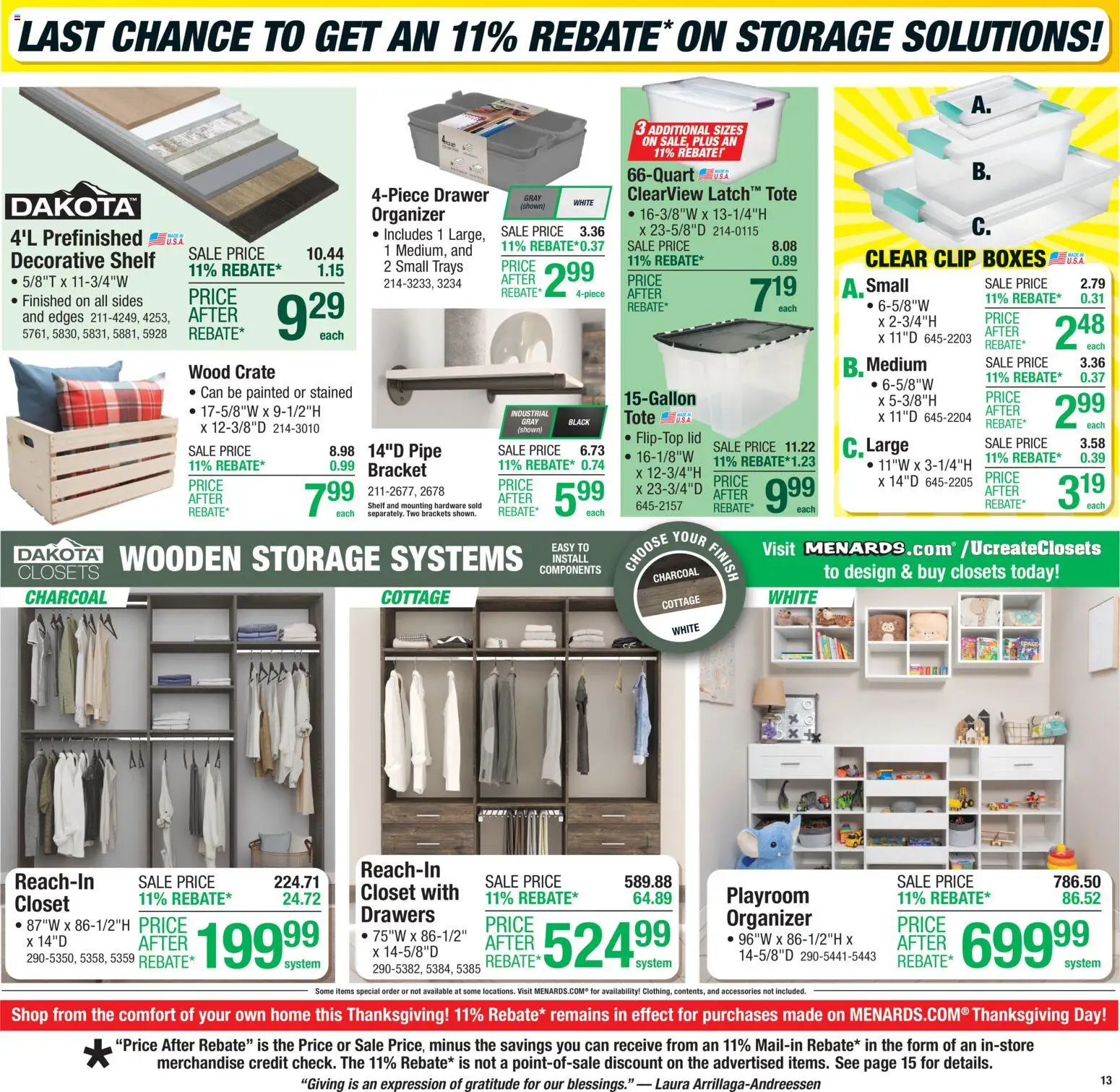 Menards Weekly Ad - valid from 13.11.2025 | Page: 17 | Products: Pipe, Shelf, Clip, Closet