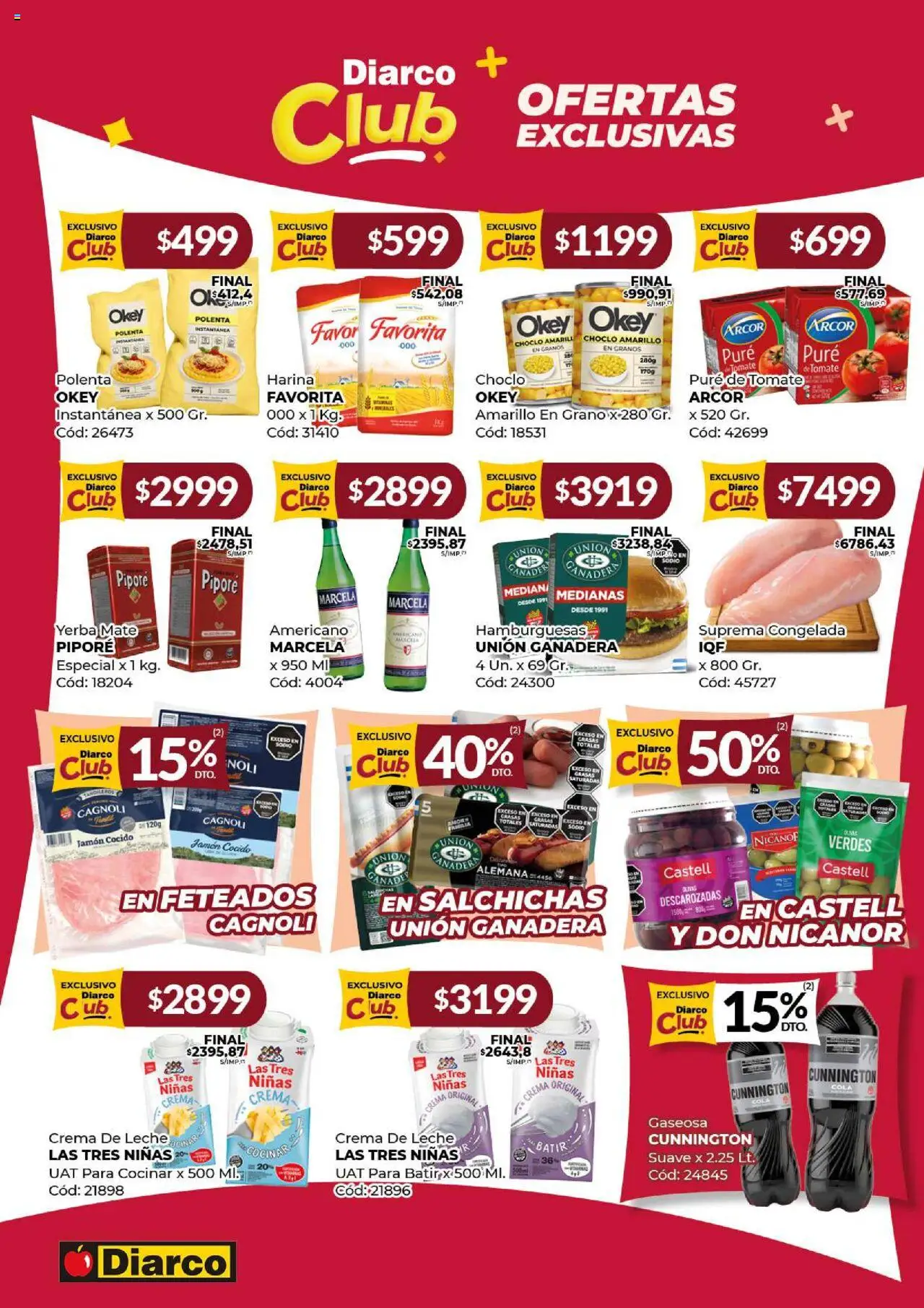 Diarco - Ofertas Sur │ válido desde el 15.09.2025 | Página: 9 | Productos: Choclo, Harina, Gaseosa, Crema