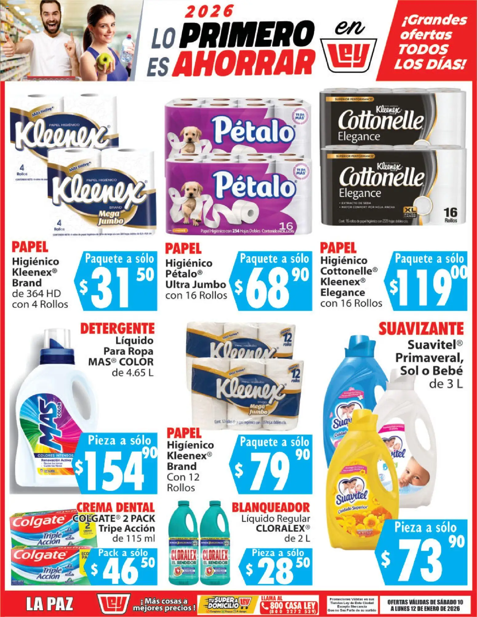 Nuevas ofertas de Casa Ley válidas en toda la República Mexicana desde el 10.01.2026. ¡Encuentra las mejores ofertas en Casa Ley folleto Lo Primero Es Ahorrar! | Página: 5 | Productos: Detergente, Crema, Papel higiénico, Ropa