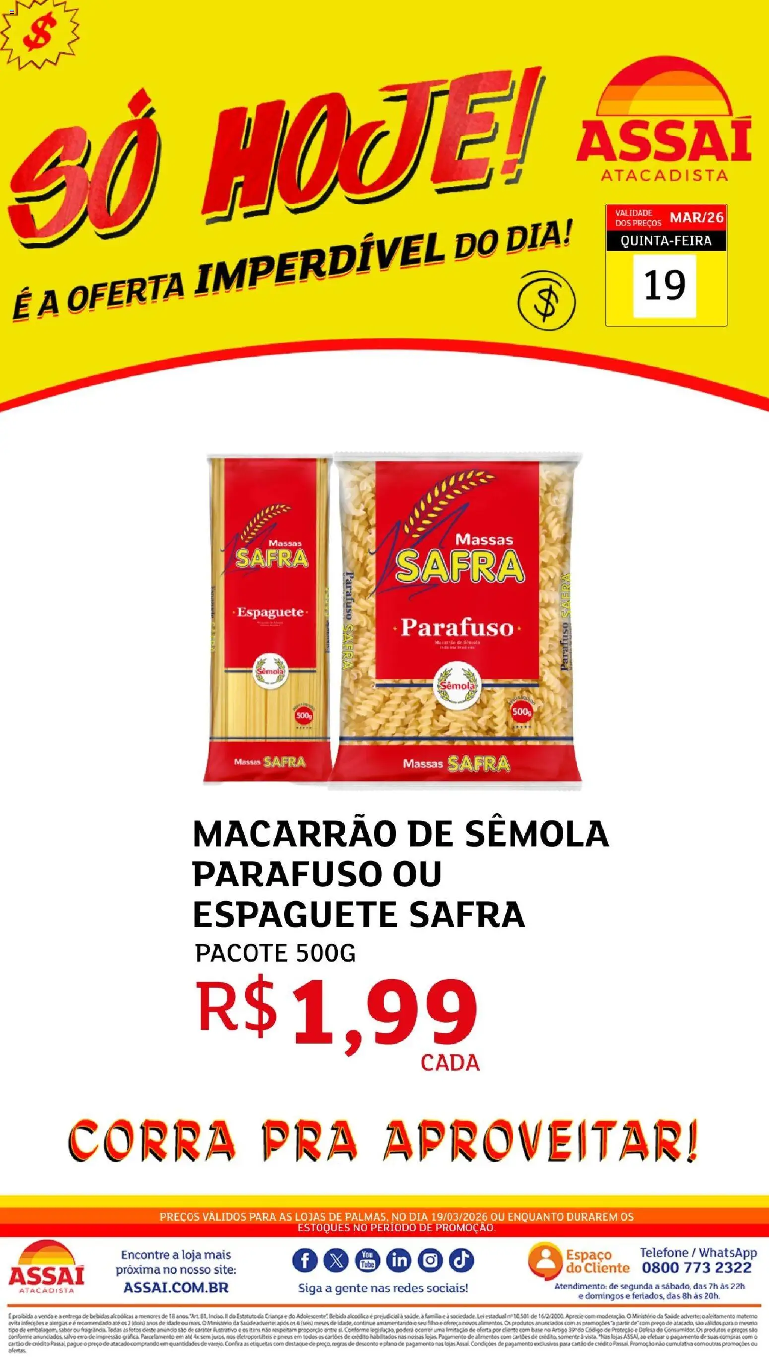 Assaí Atacadista ofertas - TO Folheto - válido de 19.03.2026 | Página: 1