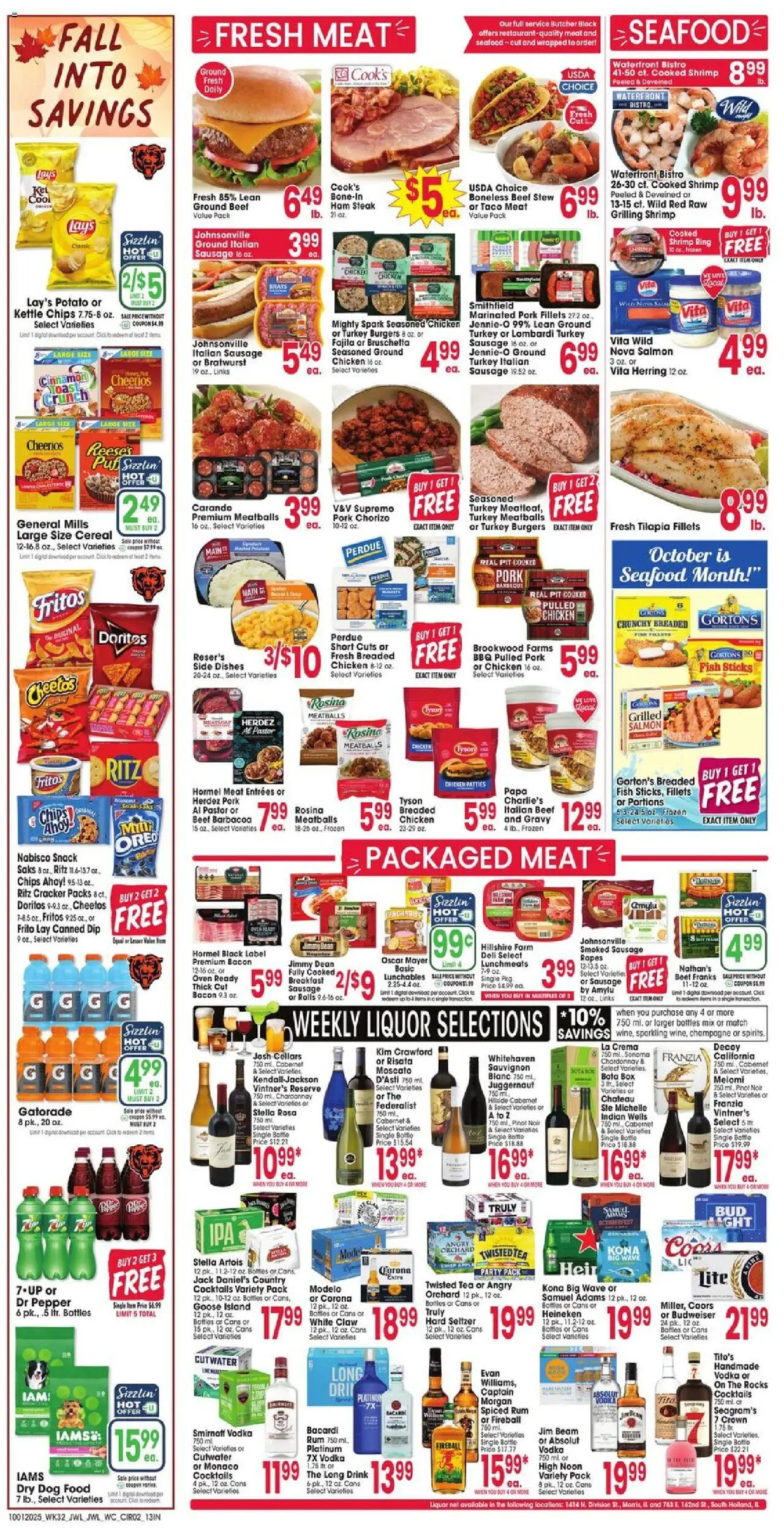 Jewel Osco Weekly Ad - IN - valid from 01.10.2025 | Page: 2 | Products: Tea, Vodka, Seafood, Kettle