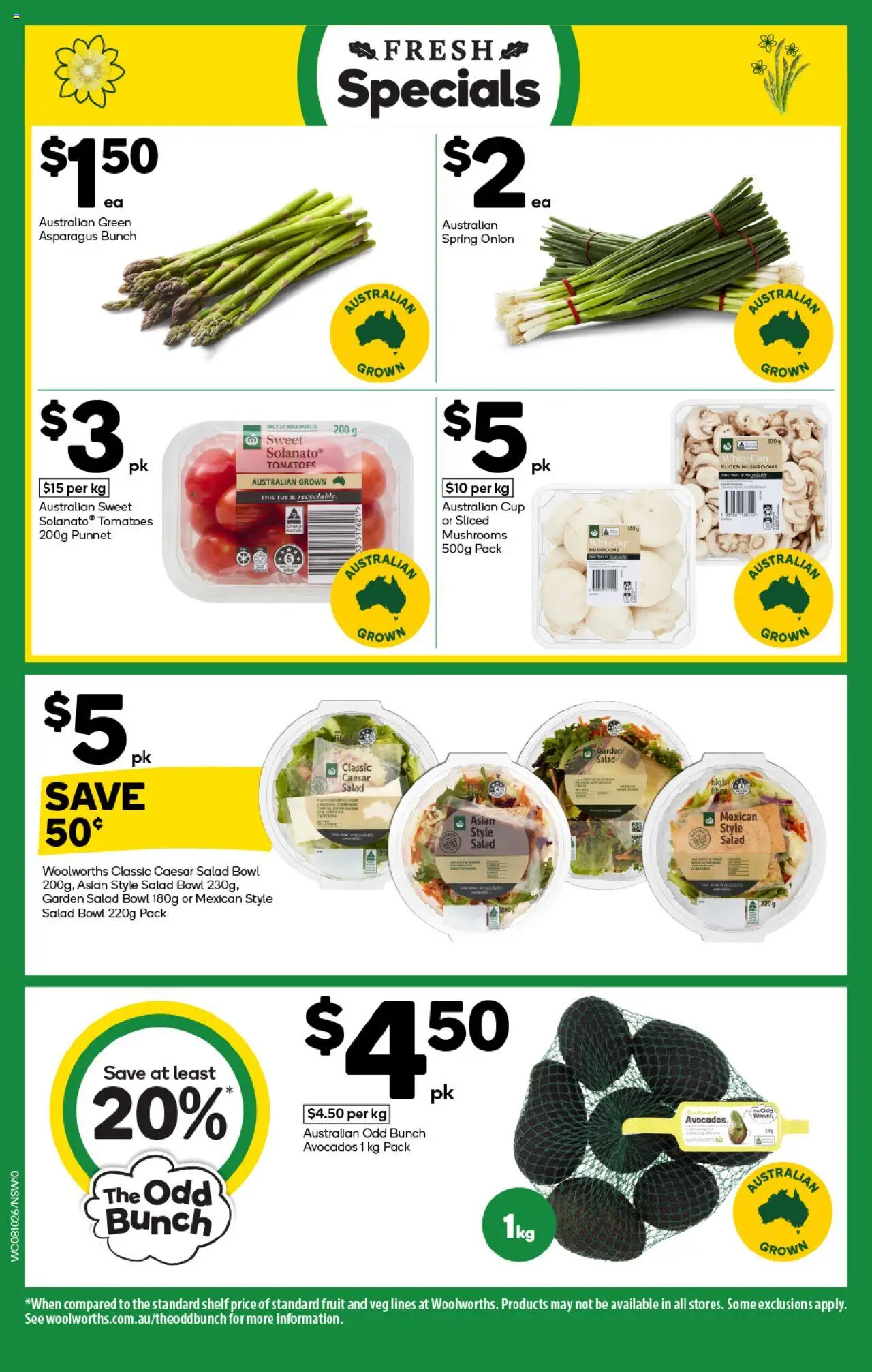 Woolworths catalogue - valid from 08.10.2025 | Page: 10 | Products: Shelf, Tomatoes, Mushrooms, Salad