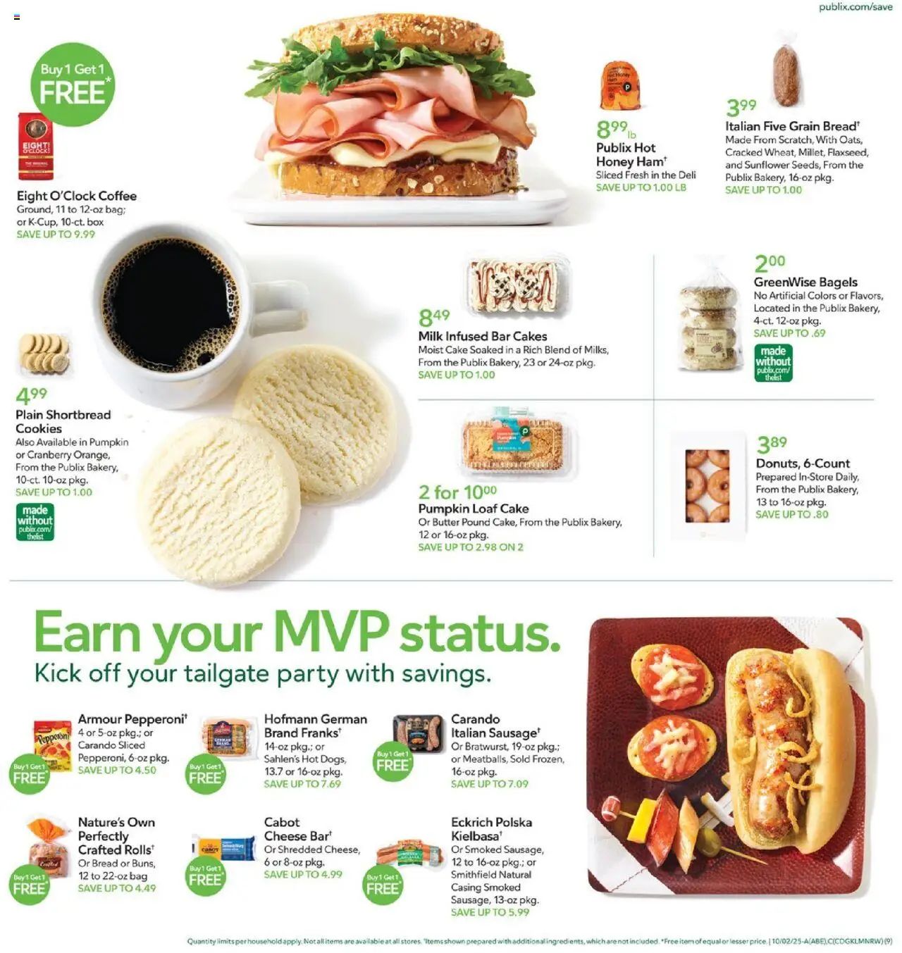 Publix Weekly Ad - valid from 01.10.2025 | Page: 9 | Products: Butter, Cheese, Pumpkin, Bag