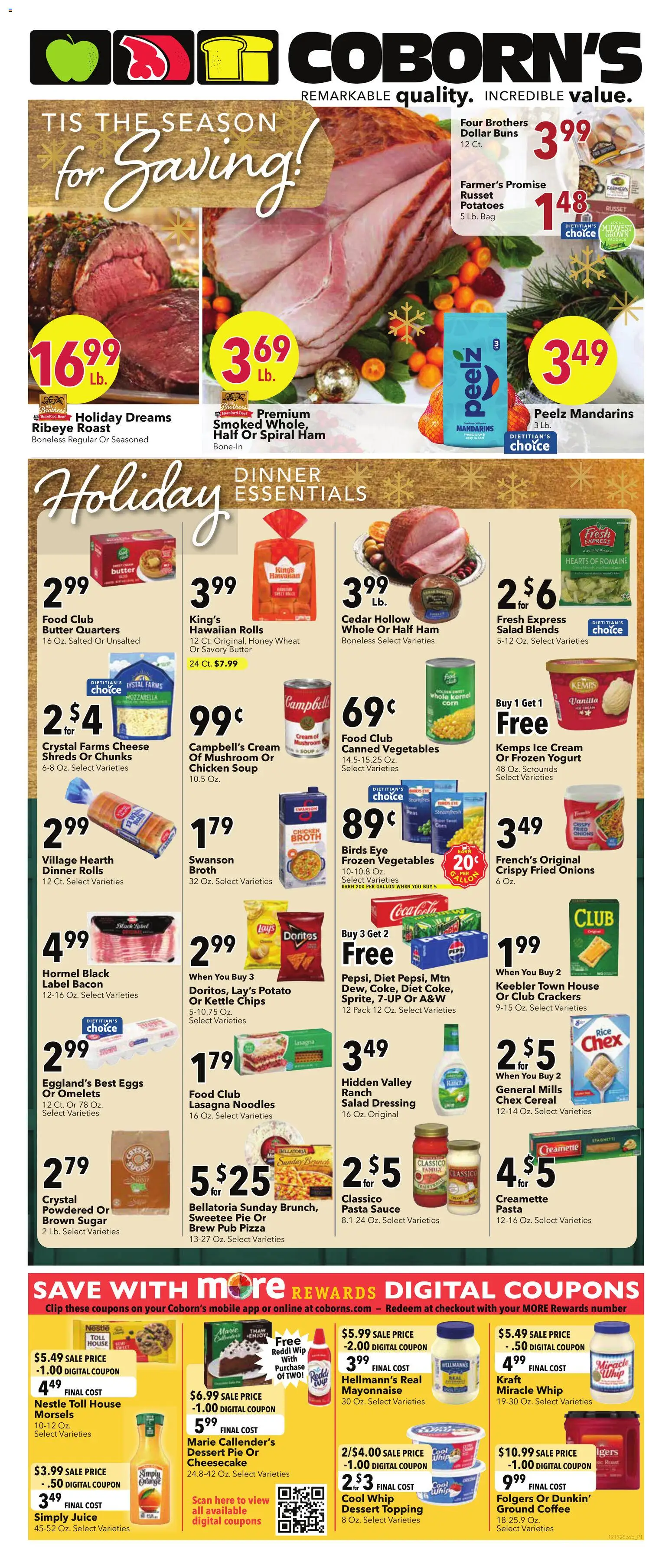 Coborn's Weekly Ad - valid from 17.12.2025 | Page: 1 | Products: Romaine, Rice, Cream, Salad
