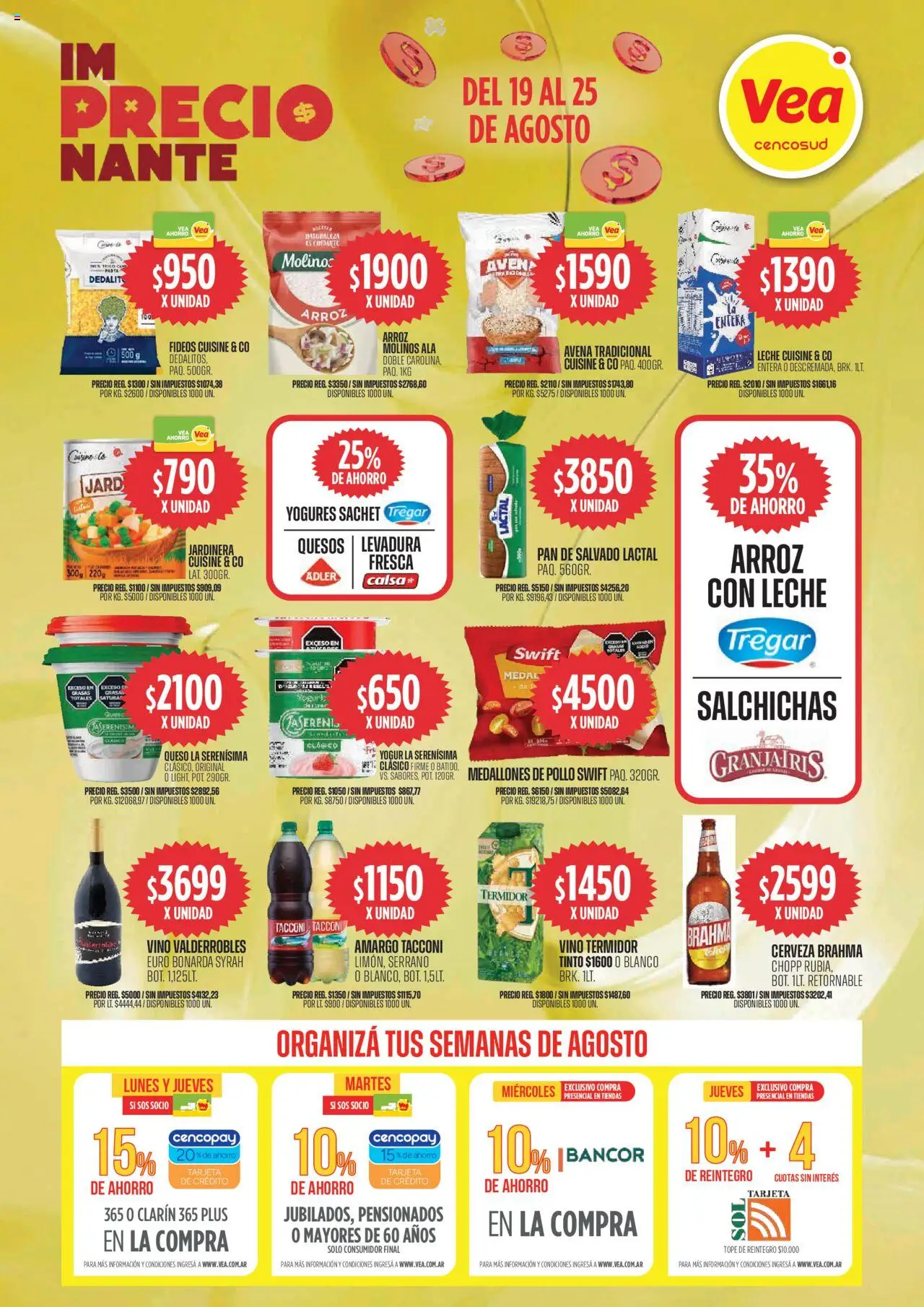 Vea - Ofertas im-PRECIO-nantes | Córdoba │ válido desde el 19.08.2025 | Página: 5 | Productos: Avena, Vino, Arroz, Pasta