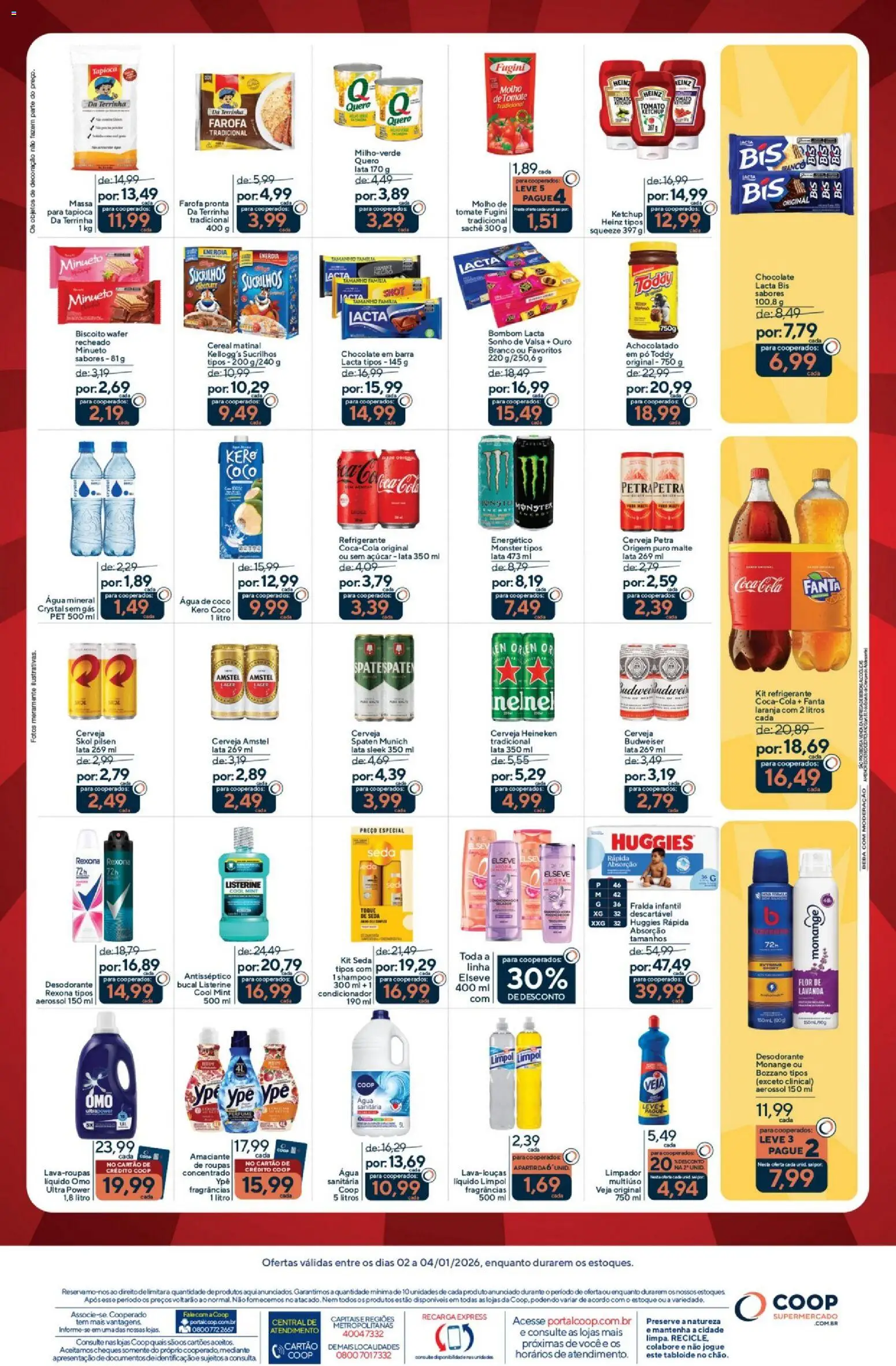Coop Folheto - válido de 02.01.2026 | Página: 2 | Produtos: Biscoito, Achocolatado, Cola, Amaciante