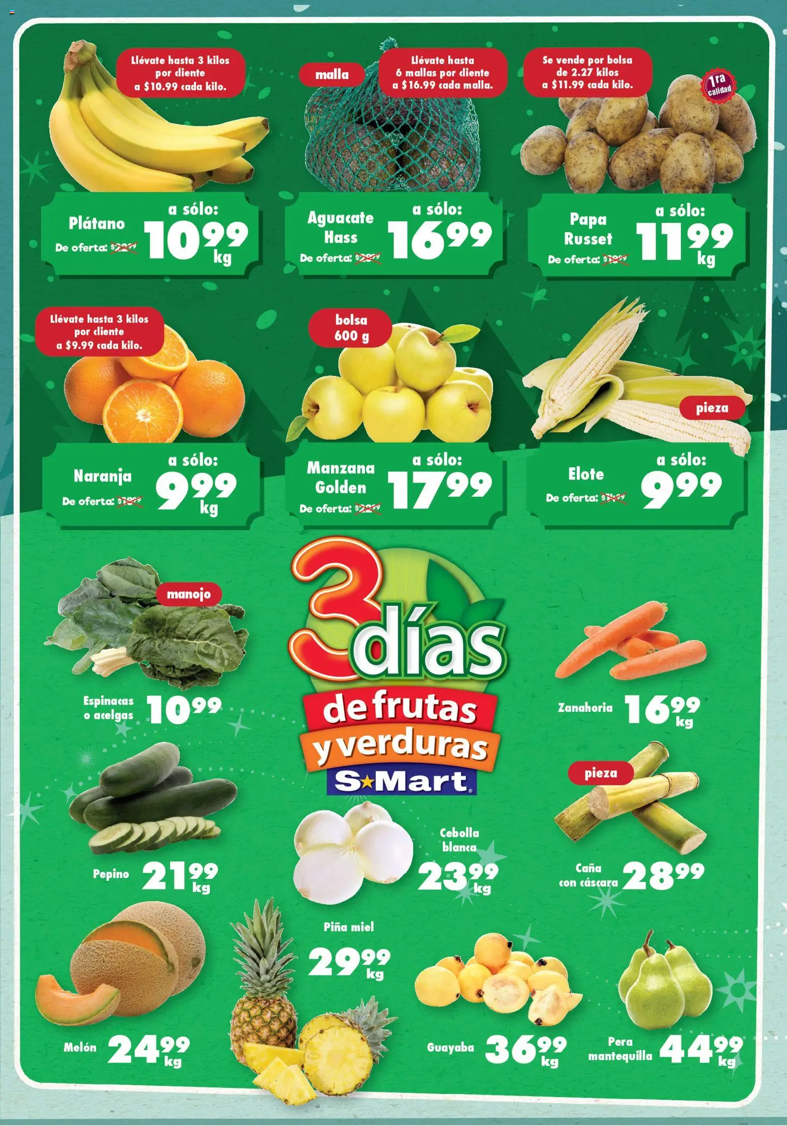 Nuevas ofertas de S-Mart válidas en toda la República Mexicana desde el 25.11.2025. ¡Encuentra las mejores ofertas en S-Mart folleto Chihuahua! | Página: 1 | Productos: Papa, Manzana, Piña, Mallas