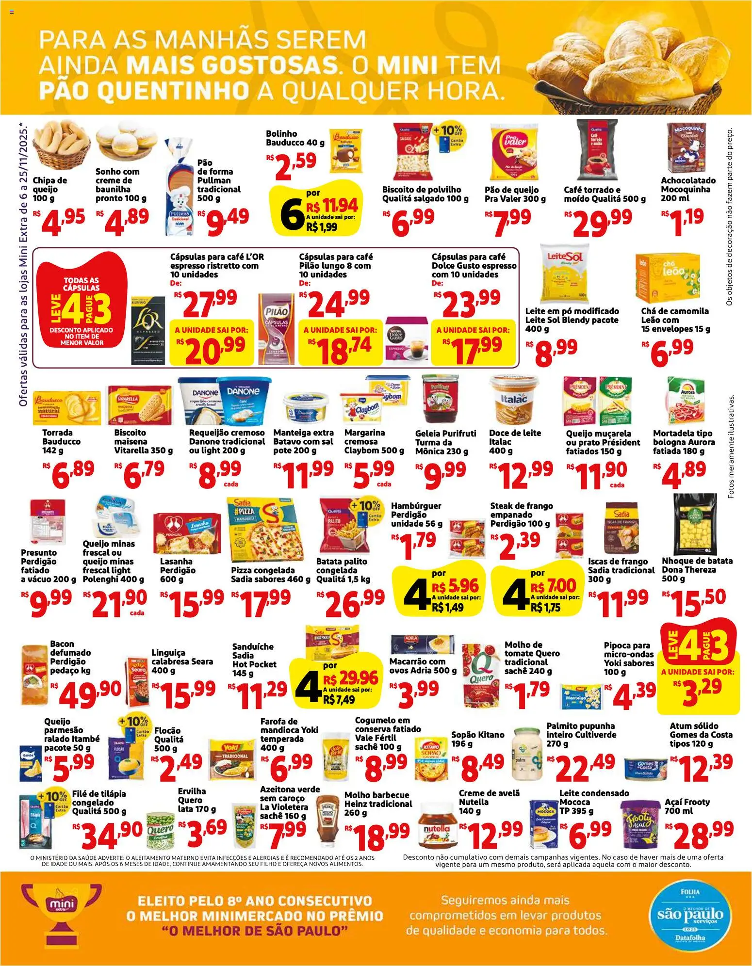 Mini Extra Folheto - válido de 06.11.2025 | Página: 2 | Produtos: Presunto, Macarrão, Sal, Farofa