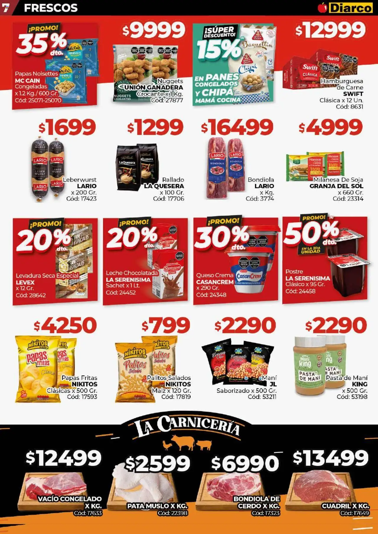 Diarco - Ofertas TDF │ válido desde el 15.09.2025 | Página: 7 | Productos: Maiz, Queso, Chocolatada, Pasta