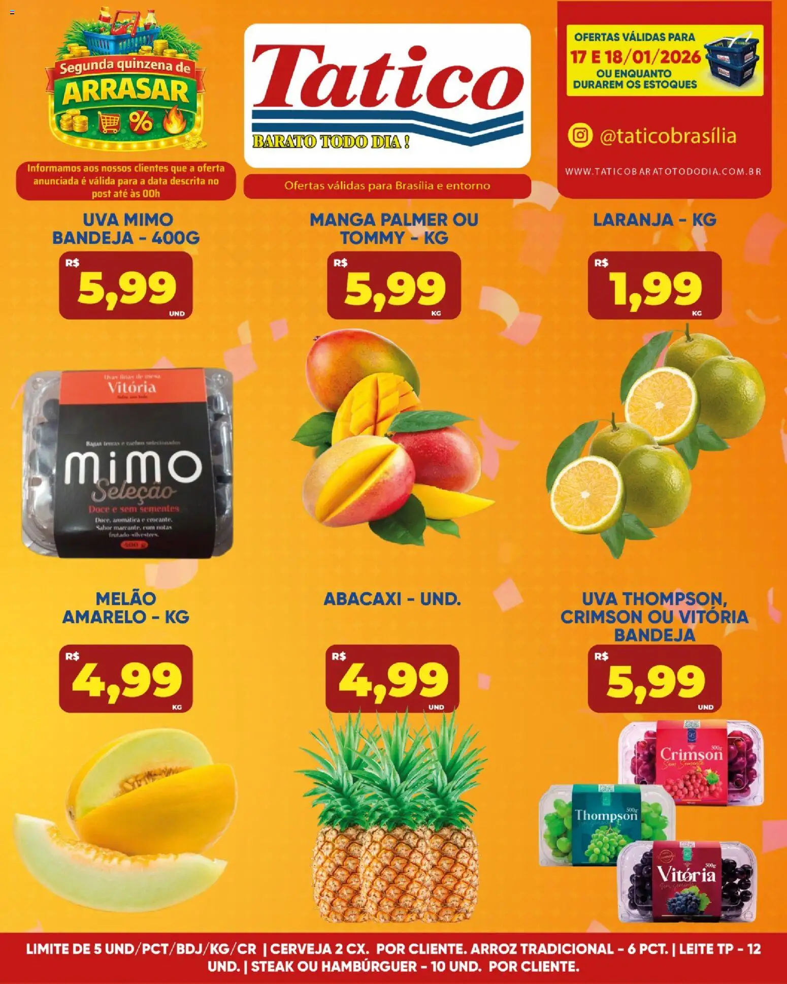 Tatico Folheto - válido de 17.01.2026 | Página: 10 | Produtos: Melão, Mesa, Cerveja, Abacaxi