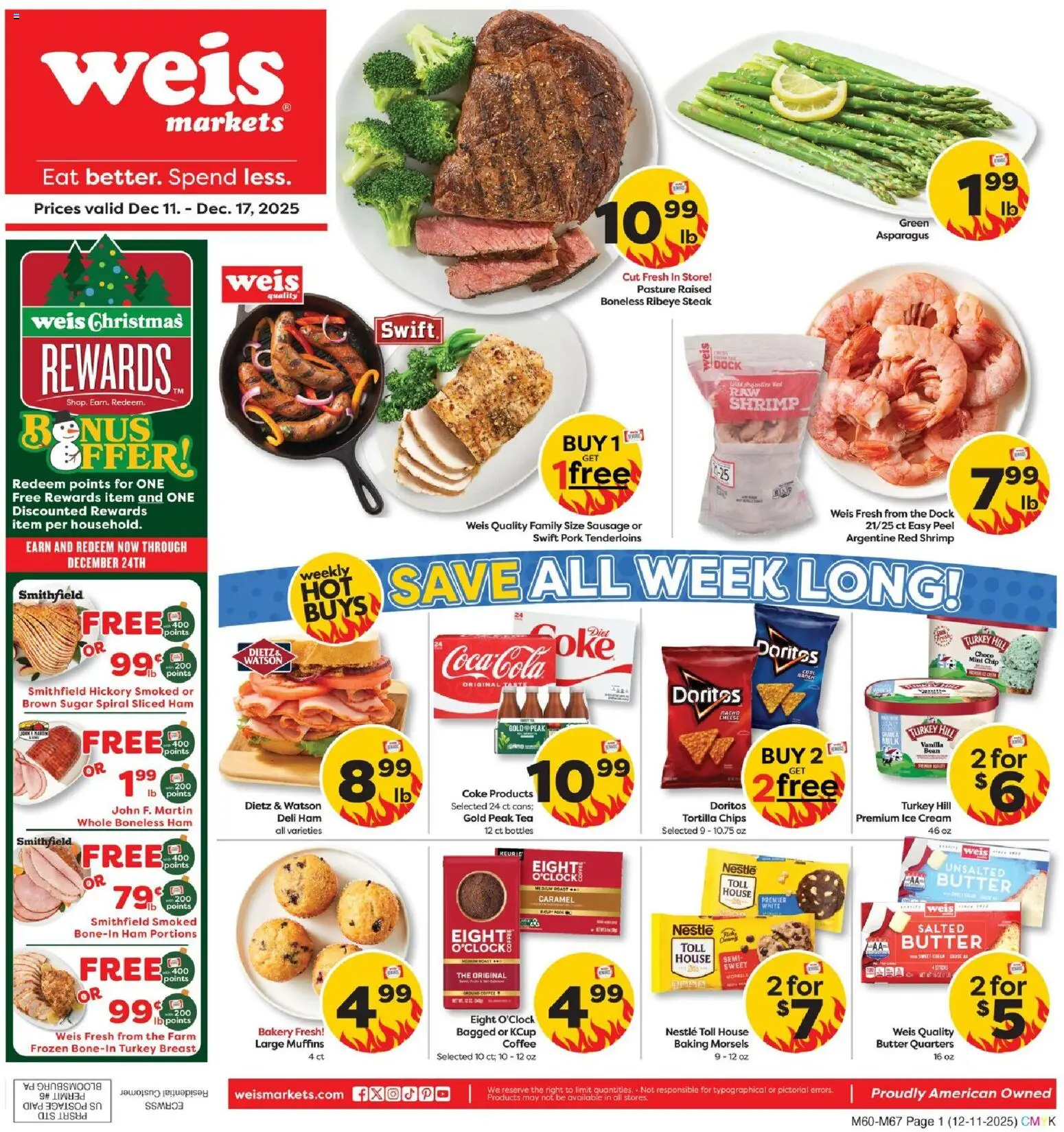 Weis Weekly Circular - PA - valid from 11.12.2025 | Page: 2 | Products: Asparagus, Butter, Tea, Ice cream