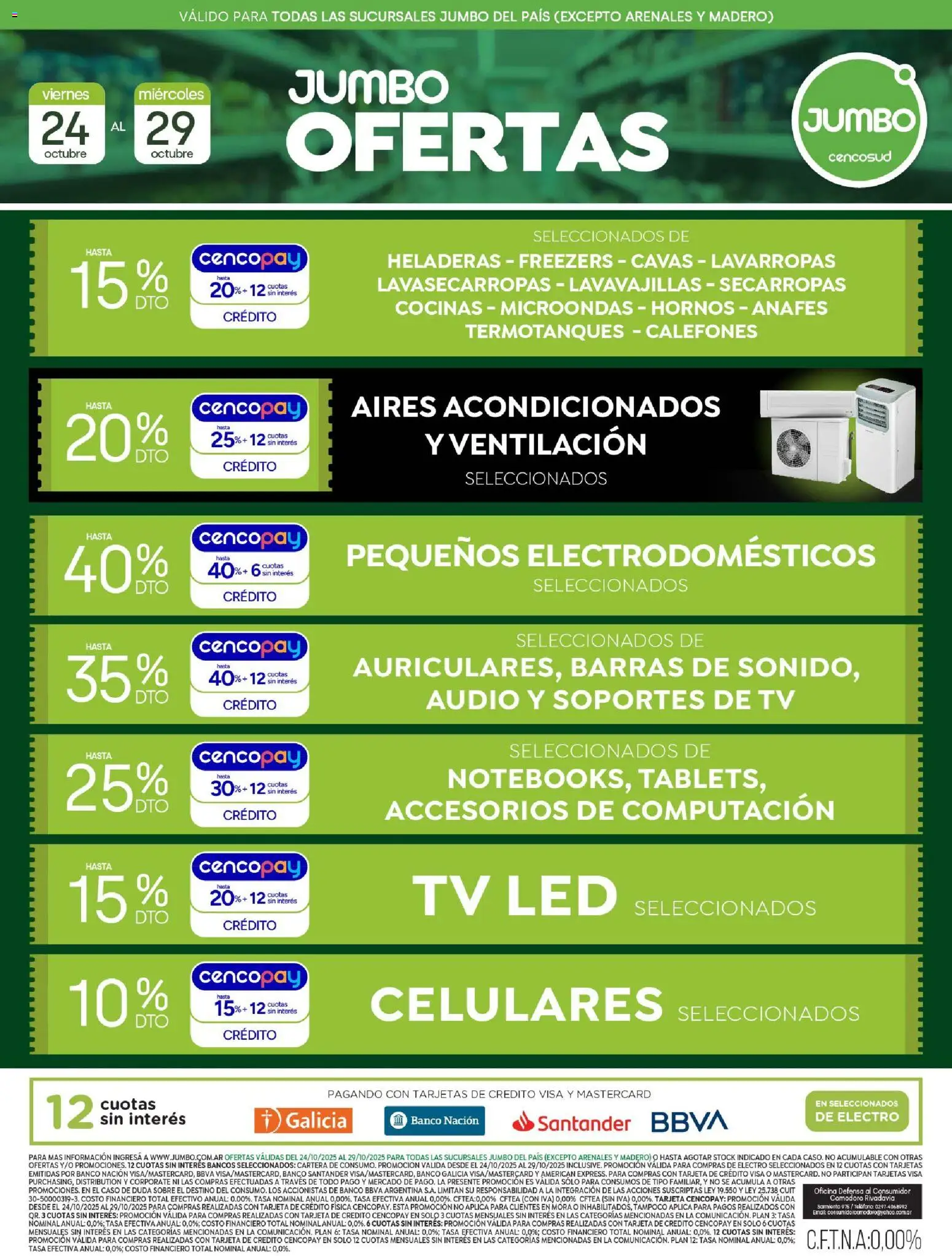 Jumbo - Oferta | Electro │ válido desde el 24.10.2025 | Página: 1 | Productos: Teléfono, Lavavajillas, Banco, Sobre