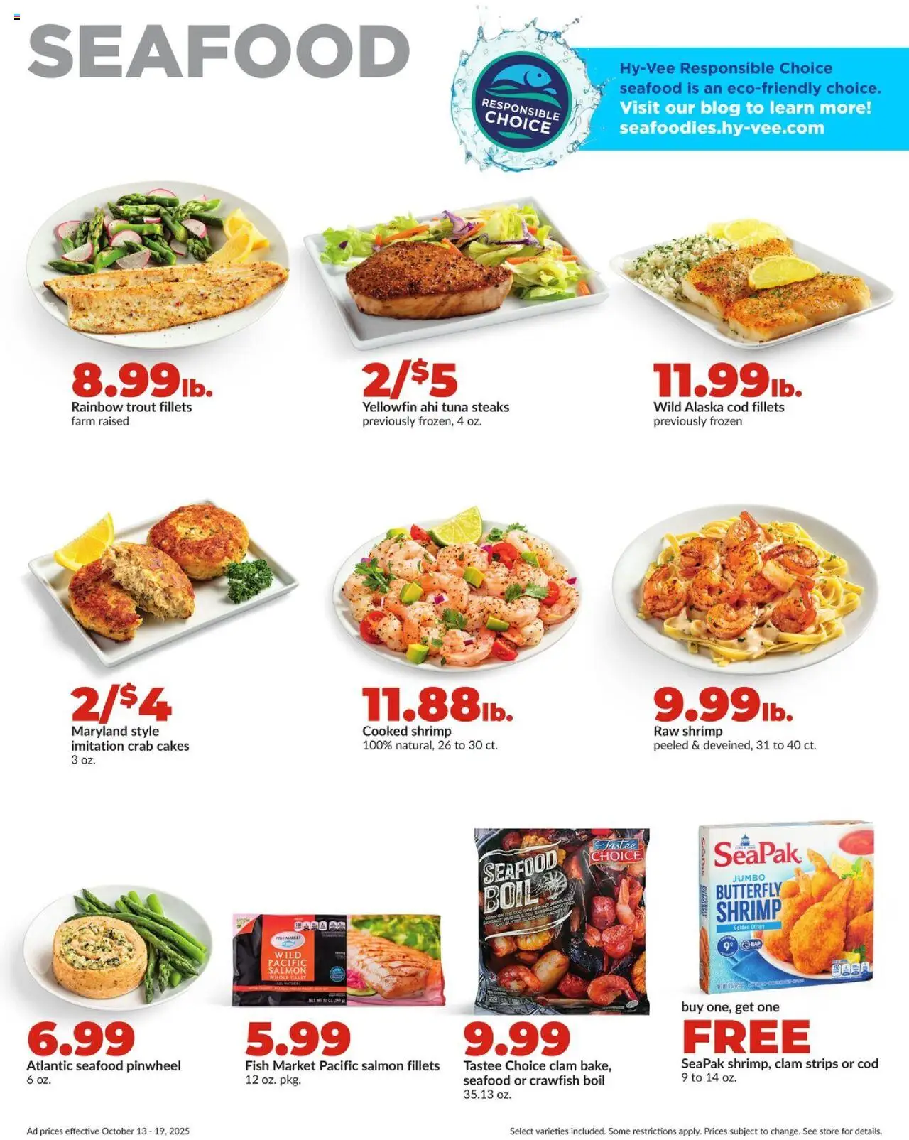 HyVee Weekly Ad - valid from 13.10.2025 | Page: 12 | Products: Fish, Seafood