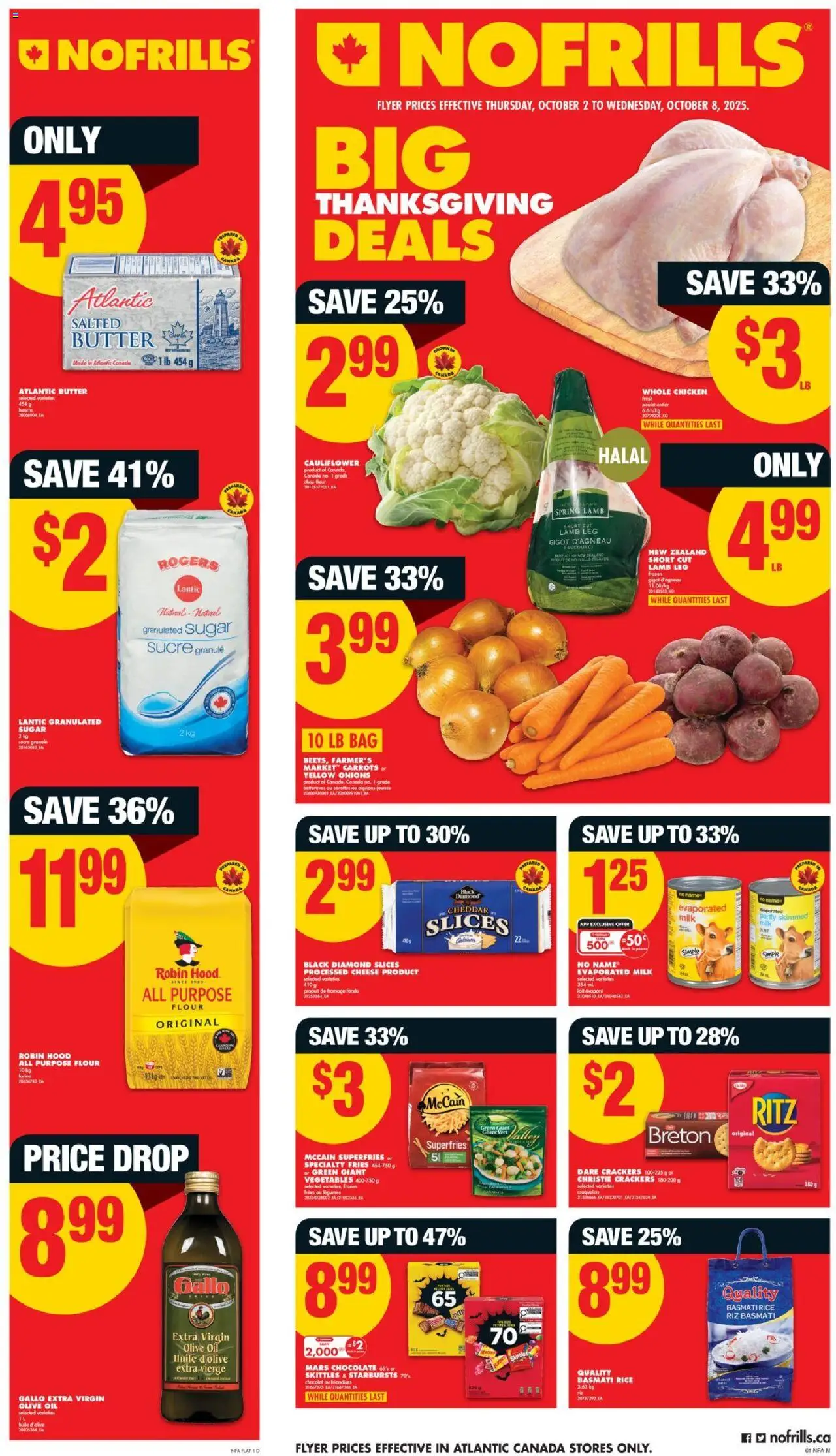 No Frills flyer valid from 02.10.2025 | Page: 1 | Products: Bag, Milk, Cheese, Oil