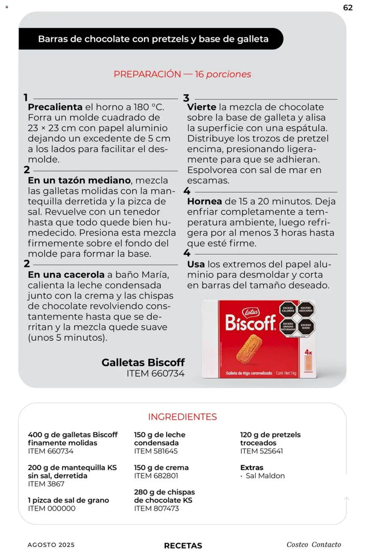 Nuevas ofertas de Costco válidas en toda la República Mexicana desde el 07.08.2025. ¡Encuentra las mejores ofertas en Costco - Catálogo Agosto! | Página: 62 | Productos: Sal, Leche, Chocolate, Molde