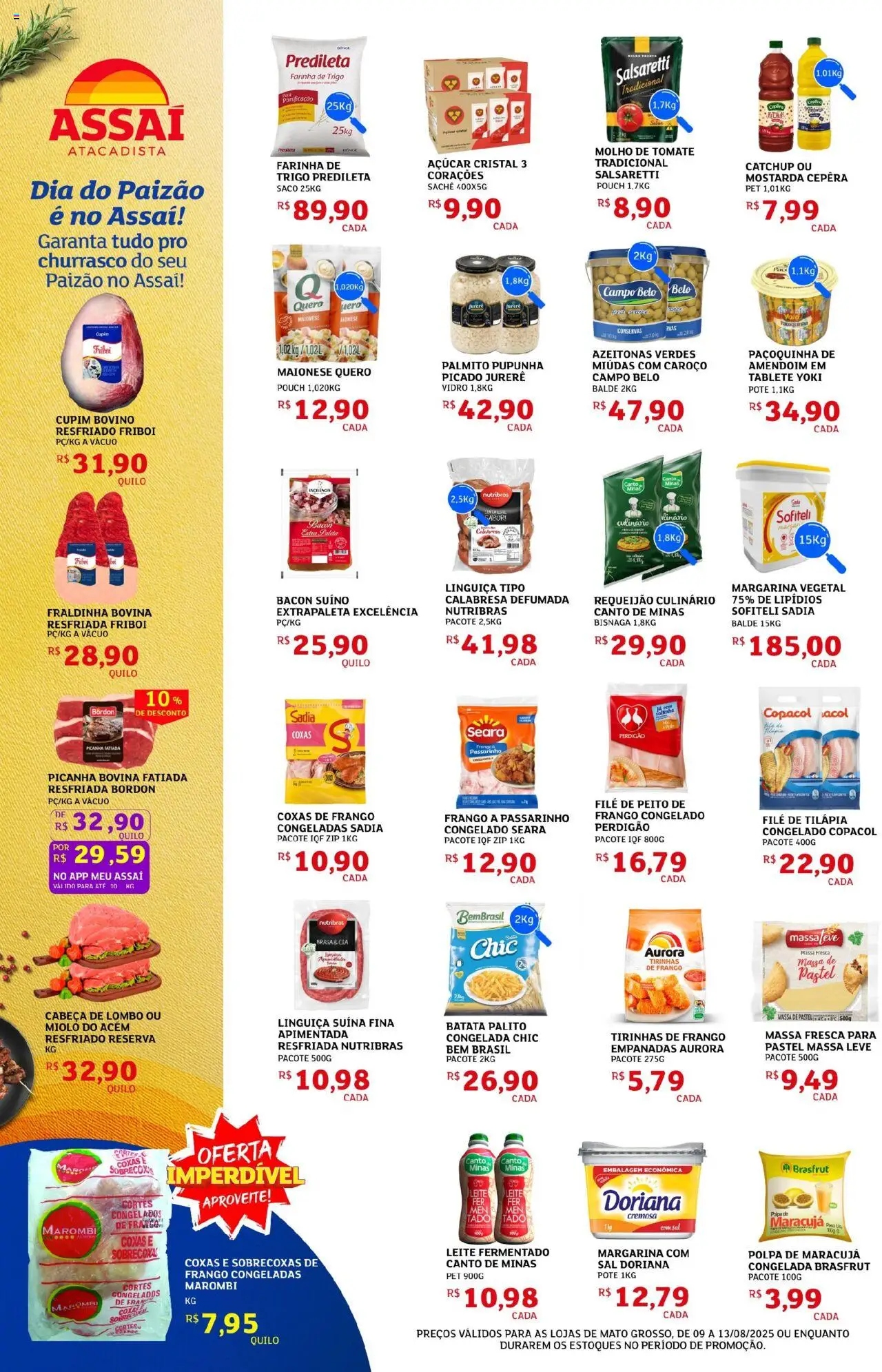Assaí Atacadista Folheto - válido de 09.08.2025 | Página: 2 | Produtos: Maracujá, Picanha, Frango, Balde