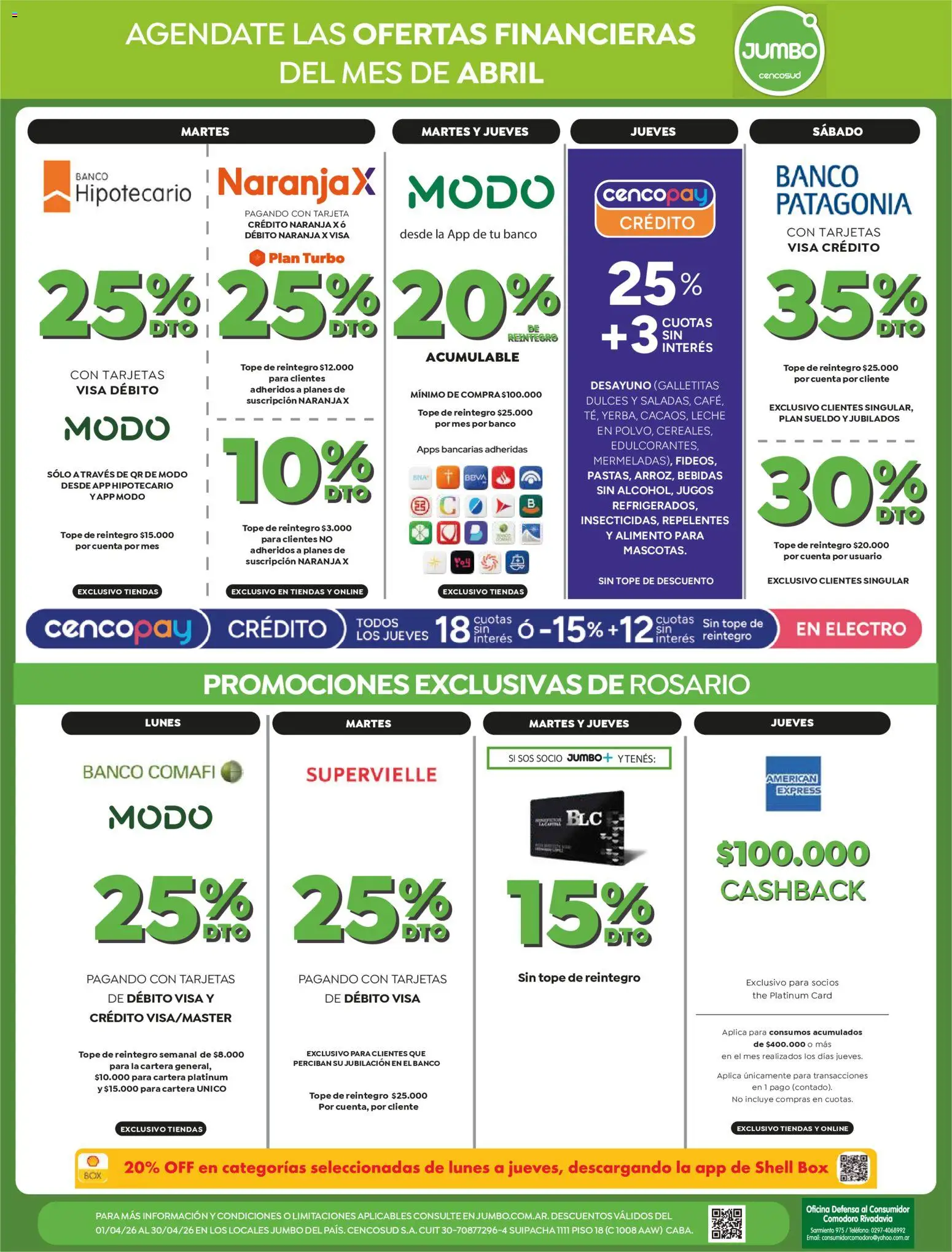 Jumbo - Ofertas | Rosario │ válido desde el 17.04.2026 | Página: 9 | Productos: Cartera, Banco, Galletitas, Leche