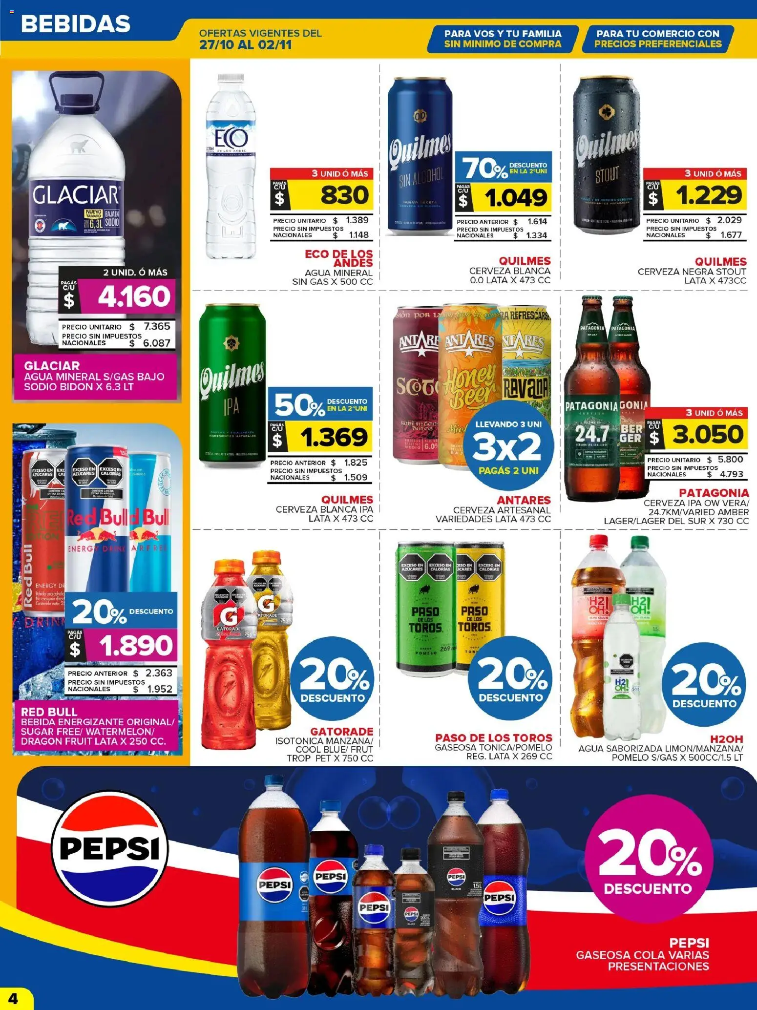 Carrefour Maxi - Catálogo - Chubut │ válido desde el 27.10.2025 | Página: 4 | Productos: Gaseosa, Agua, Pomelo, Cerveza