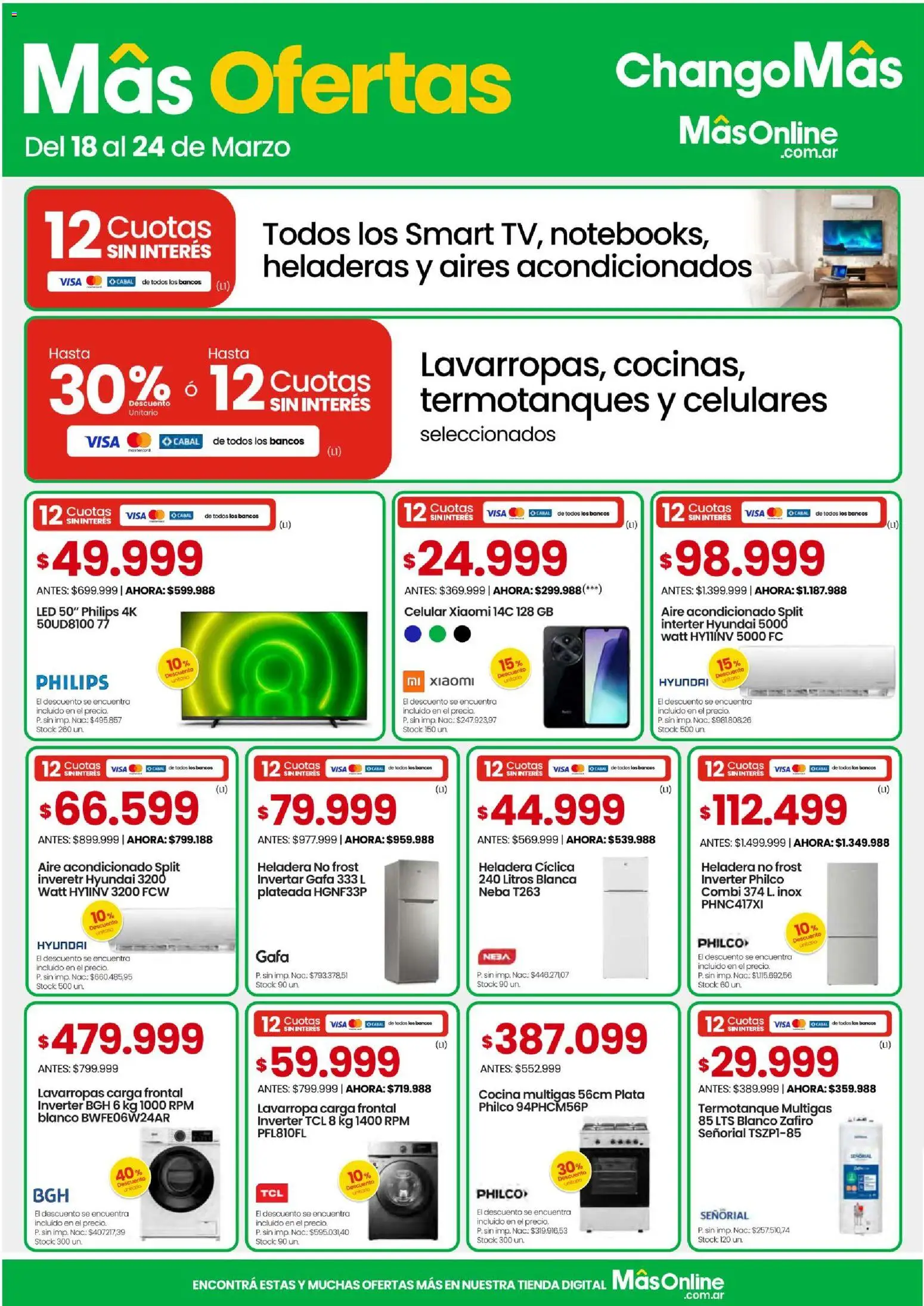 Punto Mayorista catálogo │ válido desde el 18.03.2026 | Página: 9 | Productos: Cocina, Aire acondicionado, Lavarropas, Heladera