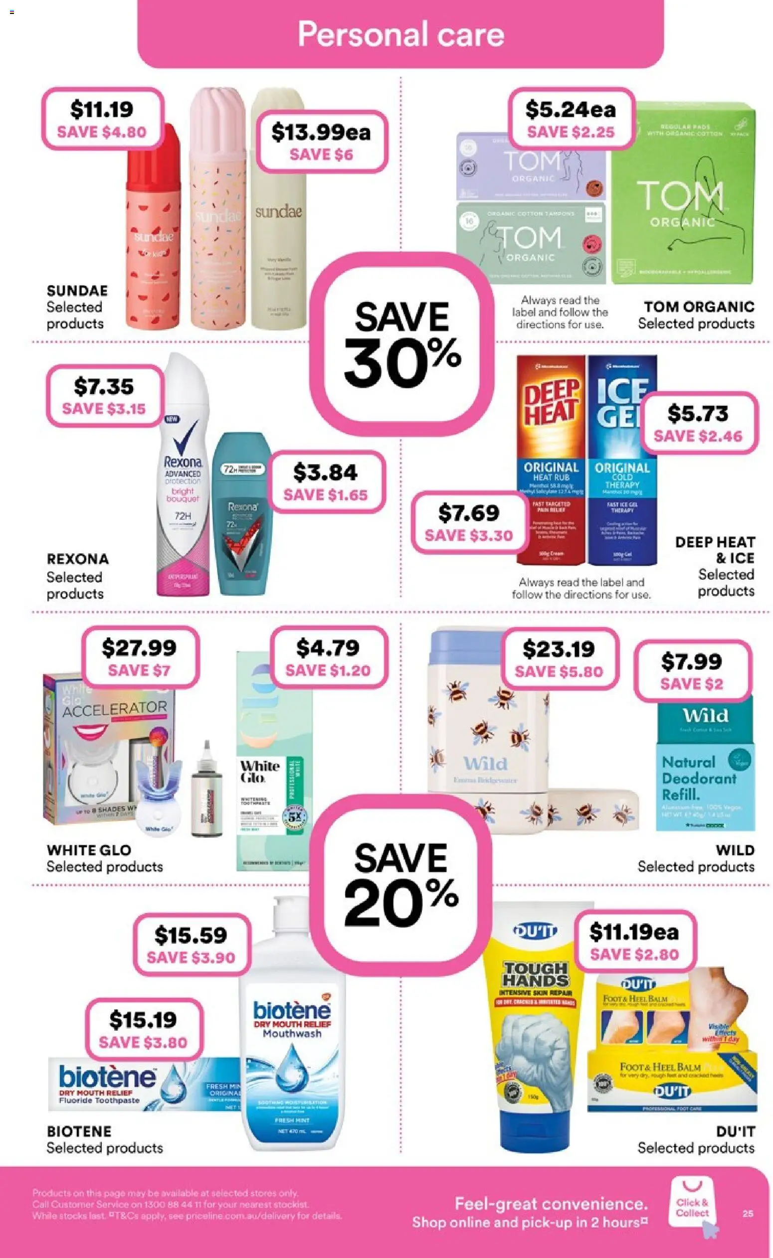 Priceline Pharmacy catalogue - valid from 19.02.2026 | Page: 25 | Products: Deodorant, Toothpaste, Mouthwash, Tampons